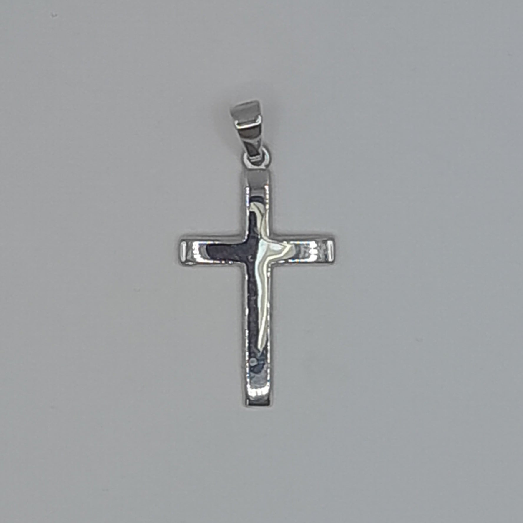 Kettenanhänger Kreuz Weißgold 585