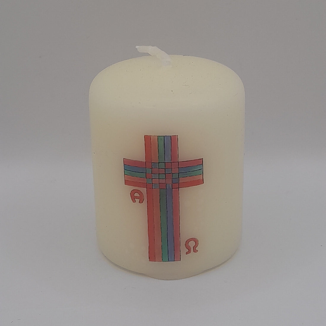 Mini-Geschenkkerze "Kreuz, Alpha, Omega"