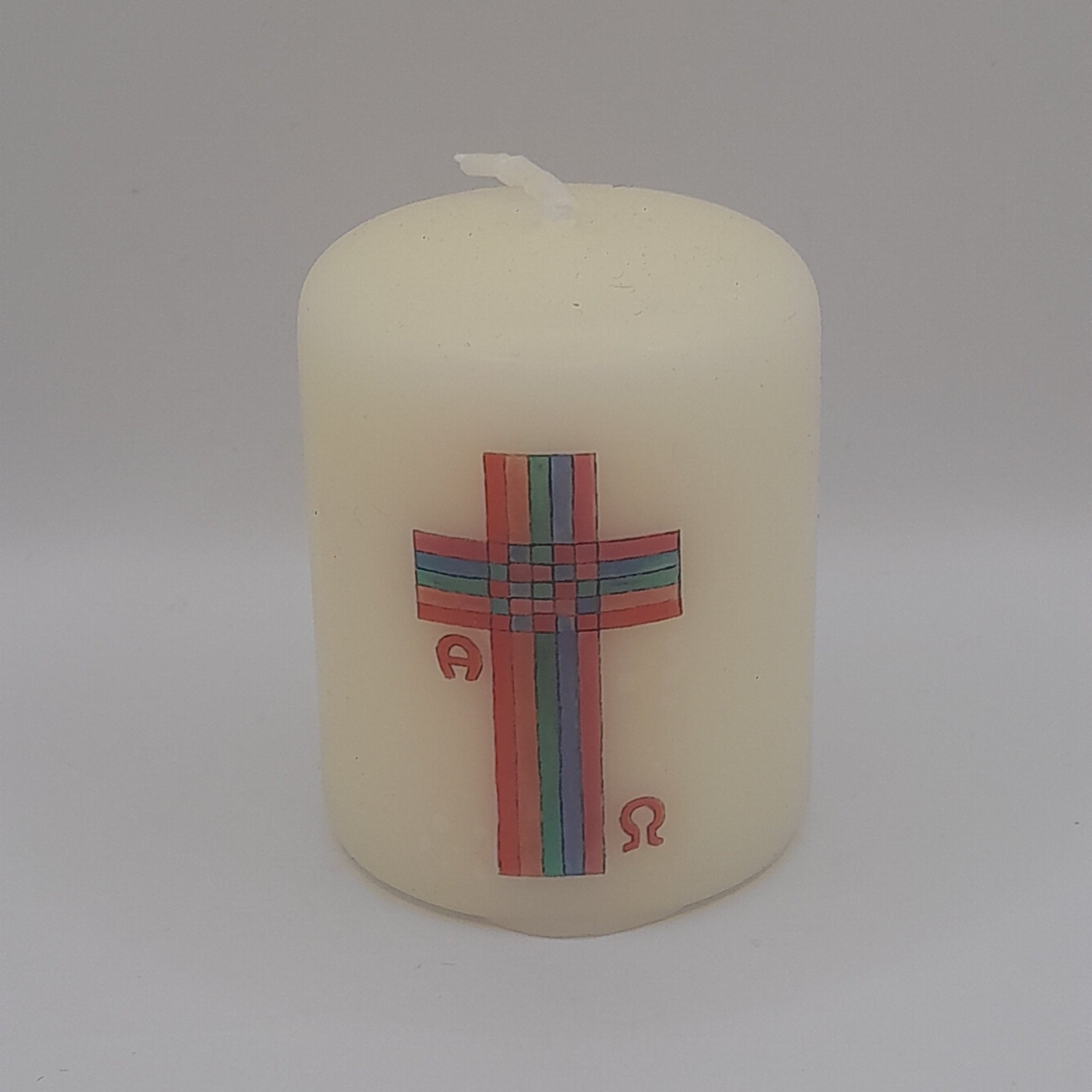 Mini-Geschenkkerze "Kreuz, Alpha, Omega"
