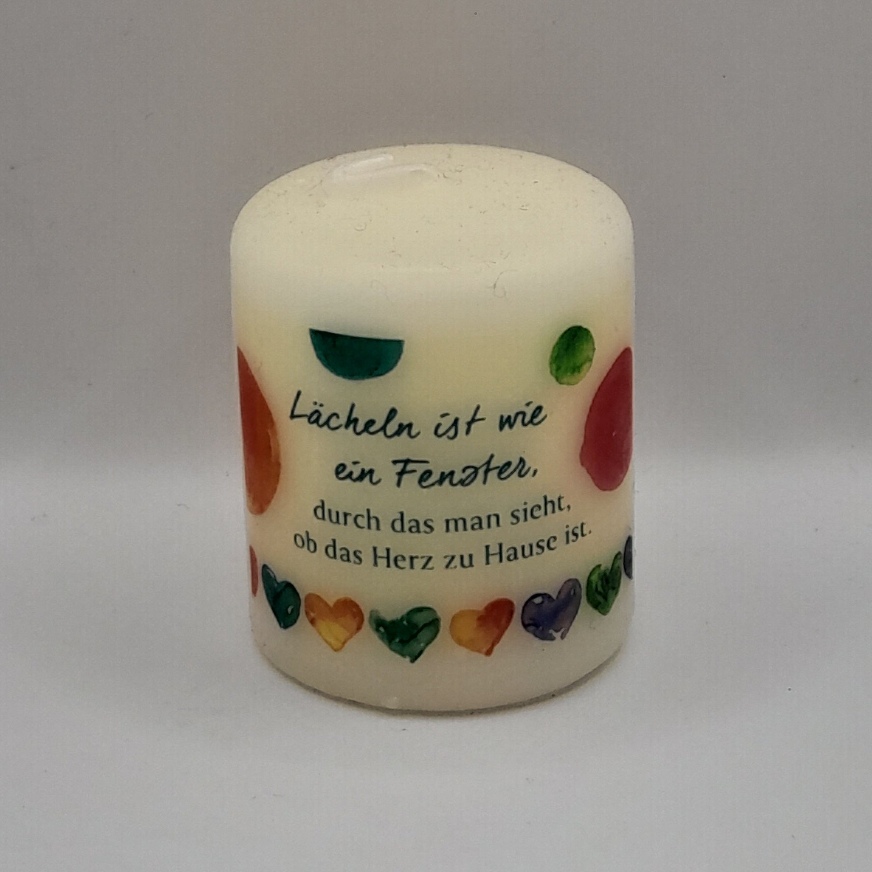 Mini-Geschenkkerze "Lächeln ist wie ein Fenster"