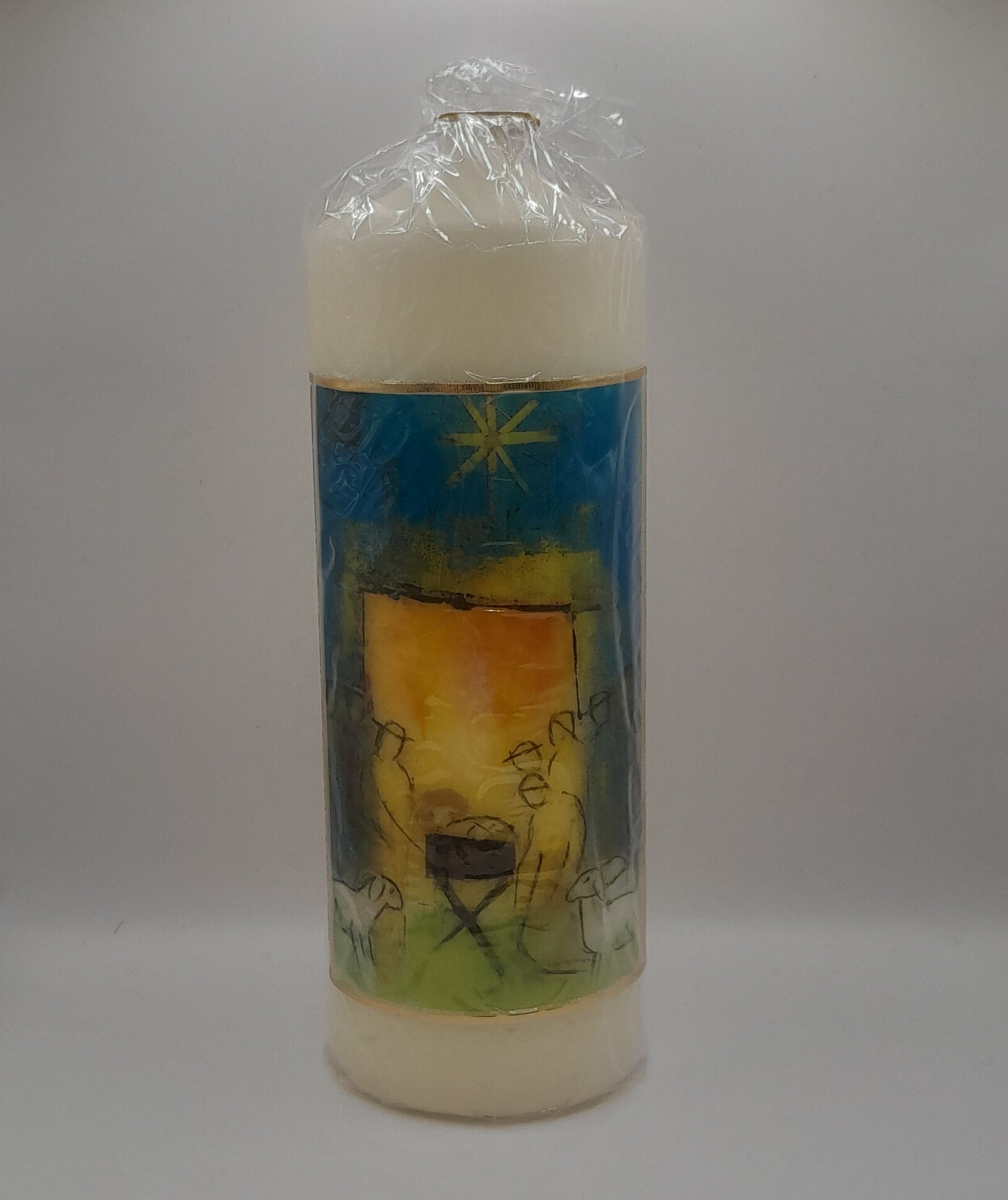 Weihnachtskerze "An Weihnachten miteinander", mit Goldrand