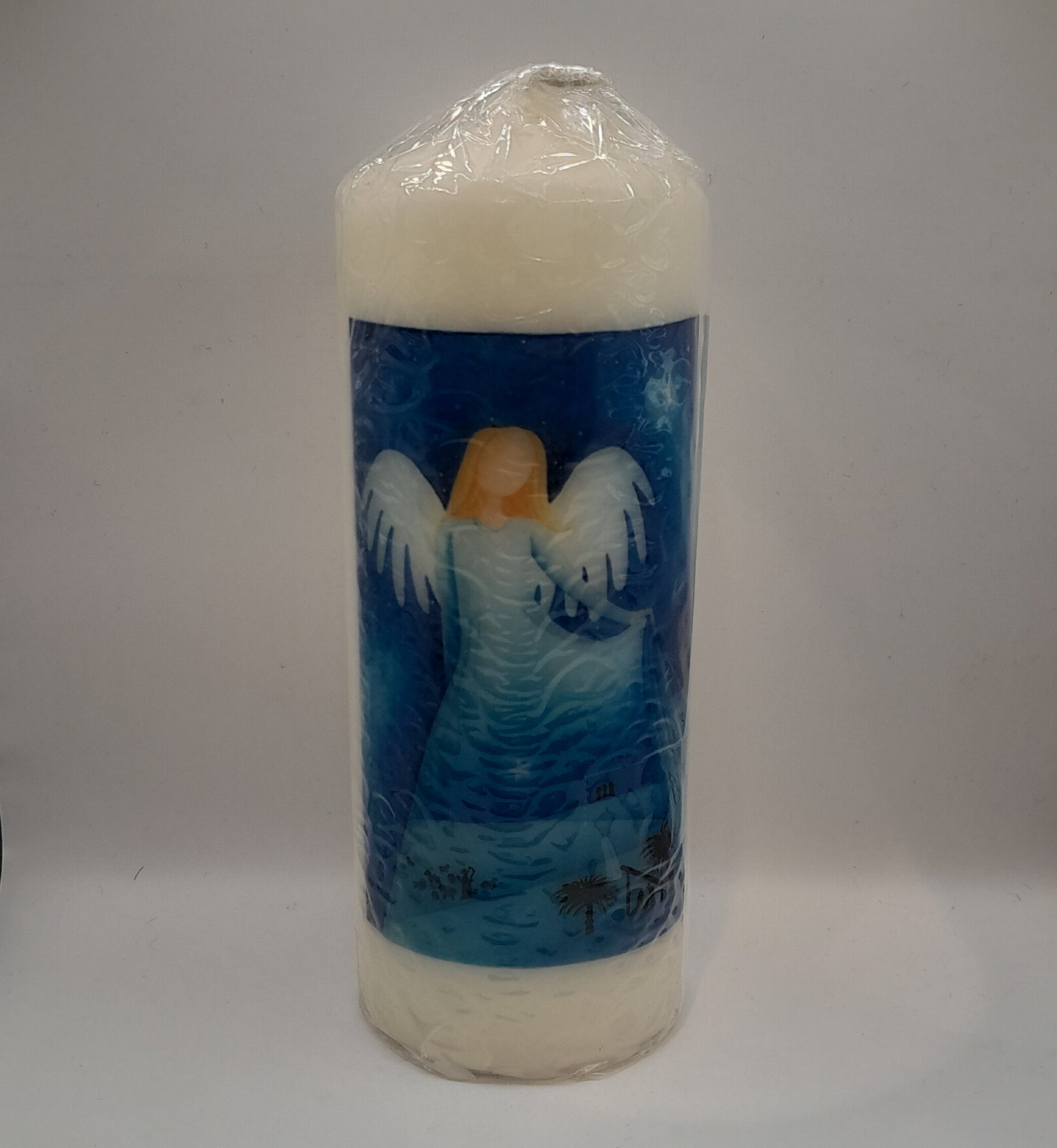 Weihnachtskerze "Engel blau"