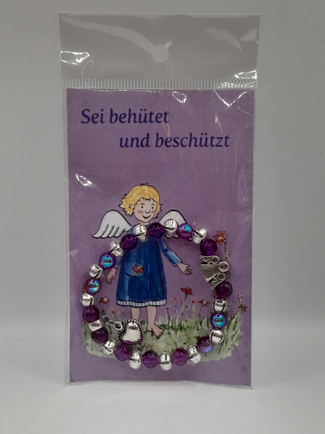 Armband "Sei behütet und beschützt", lila