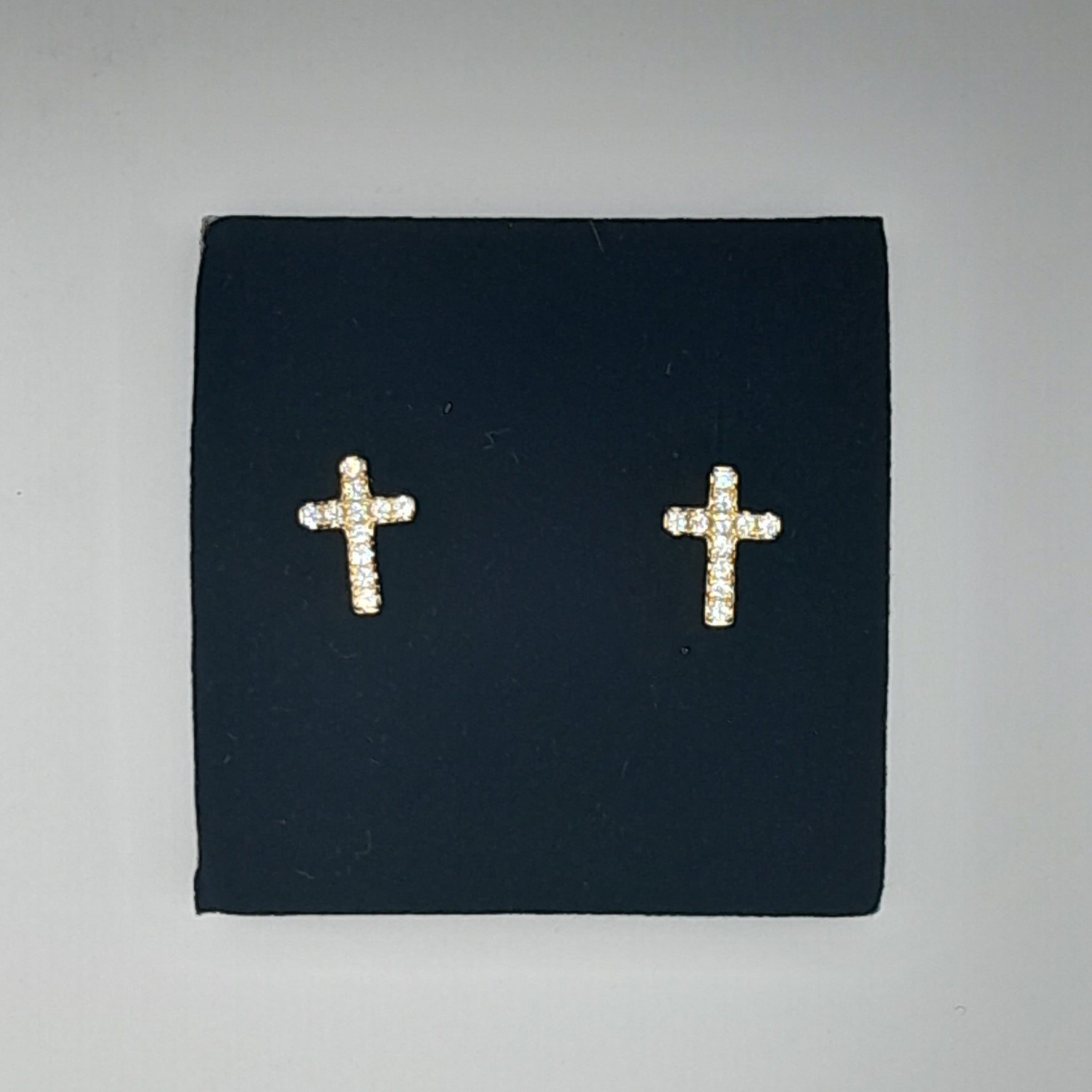 Ohrstecker Kreuz aus Silber vergoldet