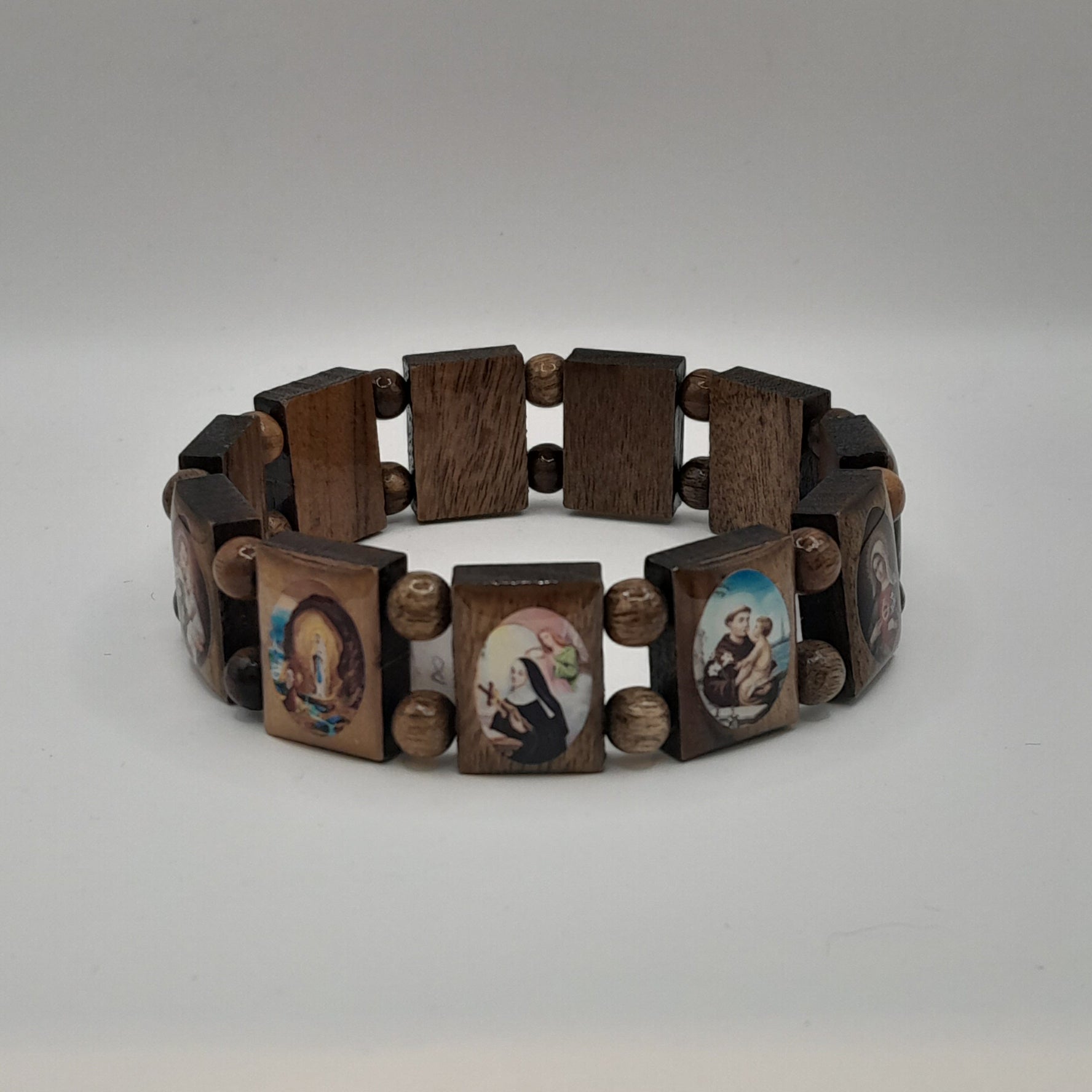Armband Heiligenbilder / Holzperlen
