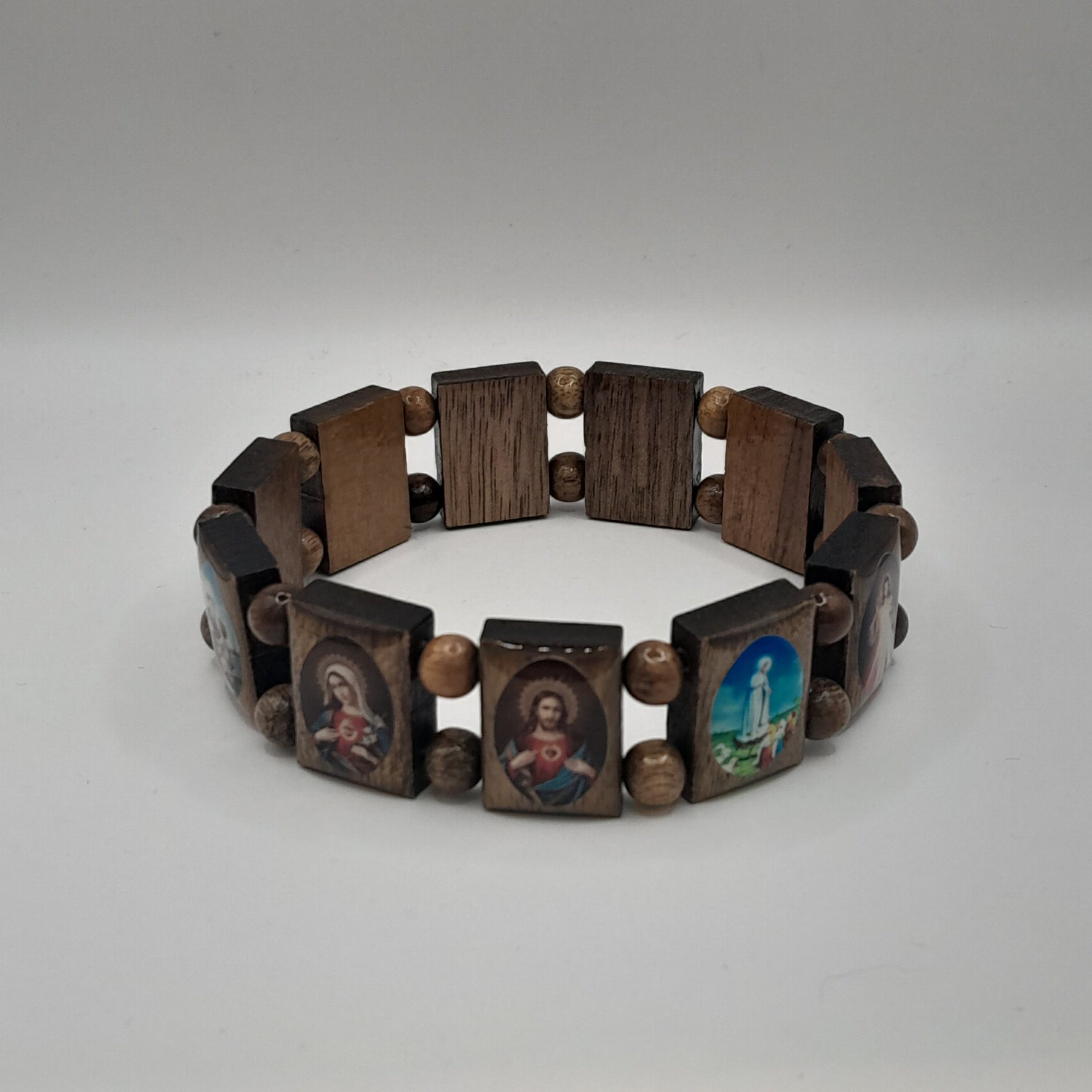 Armband Heiligenbilder / Holzperlen