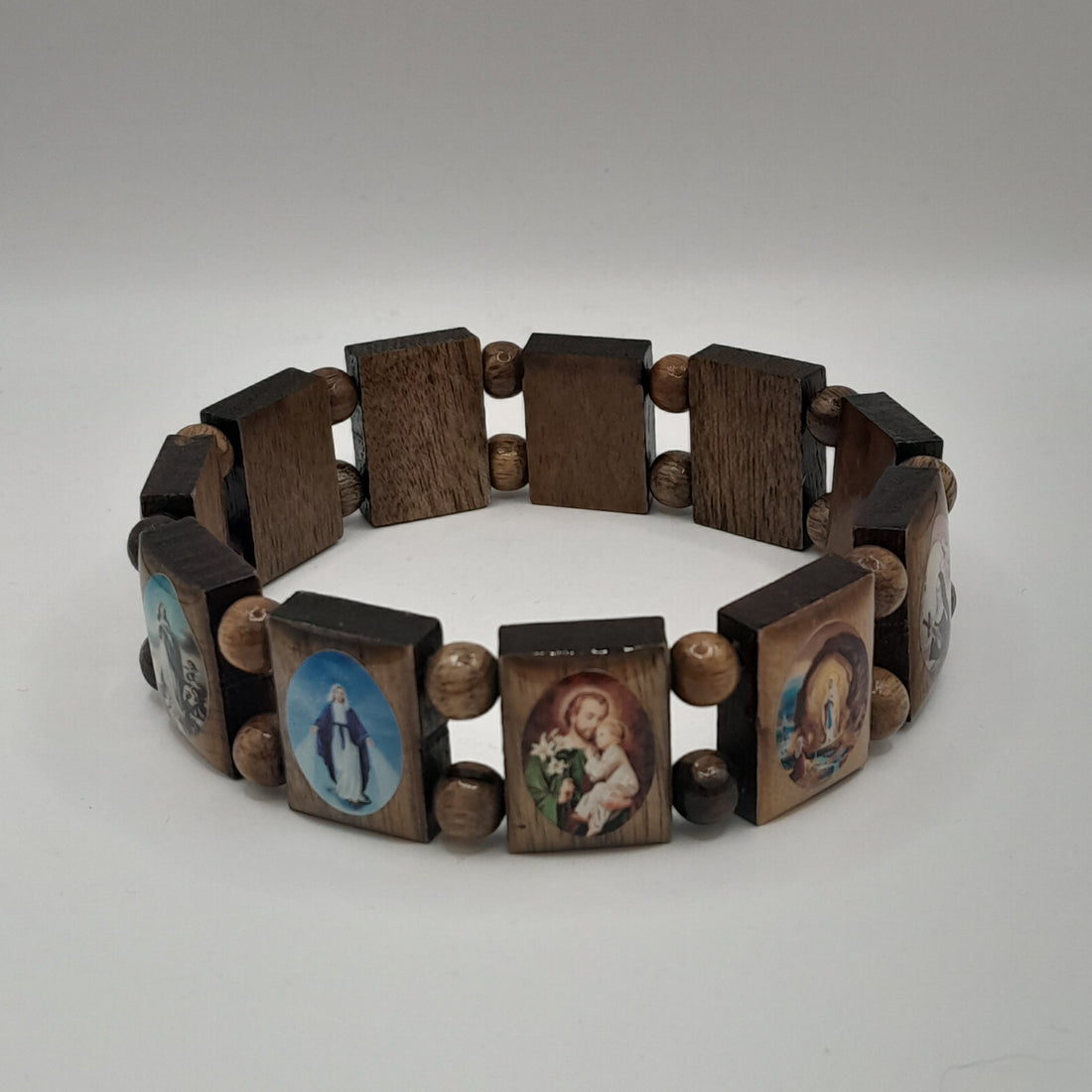 Armband Heiligenbilder / Holzperlen