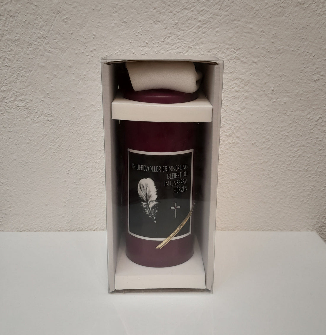 Trauerkerze / Gedenkkerze "In liebevoller Erinnerung" lila