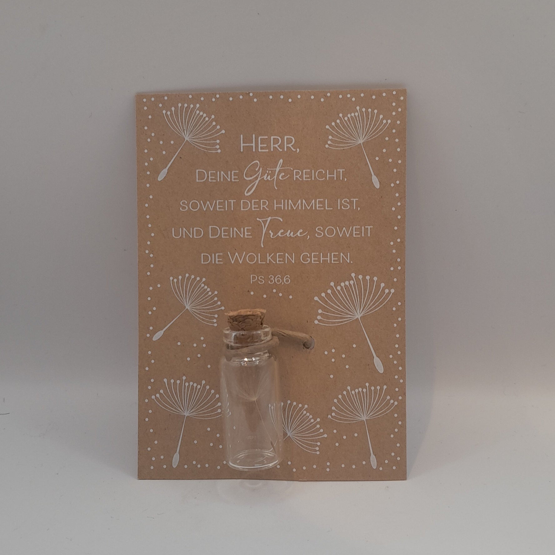 .Gläschen Pusteblume "Herr deine Güte..."