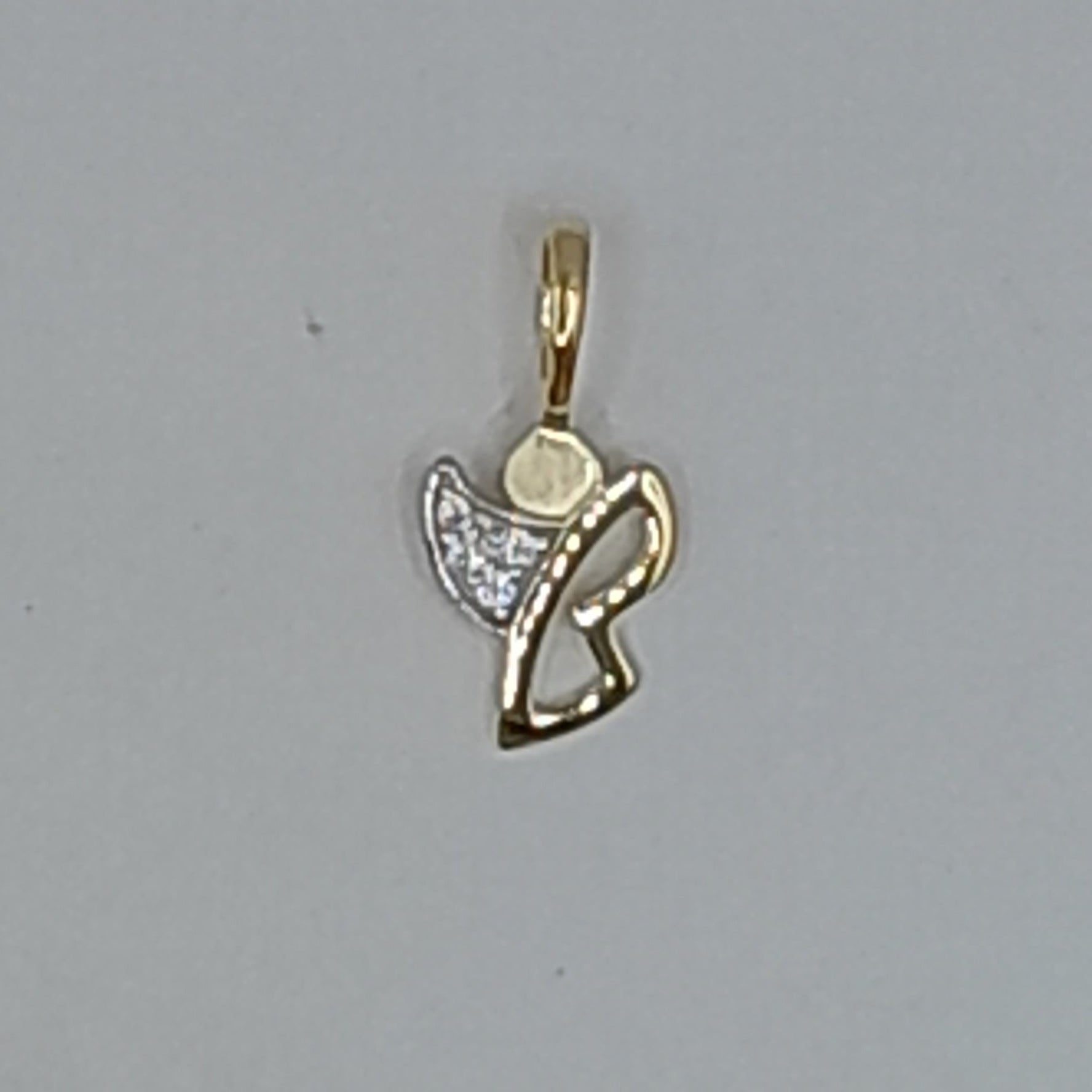 Kettenanhänger Engel Gelb- und Weißgold 585