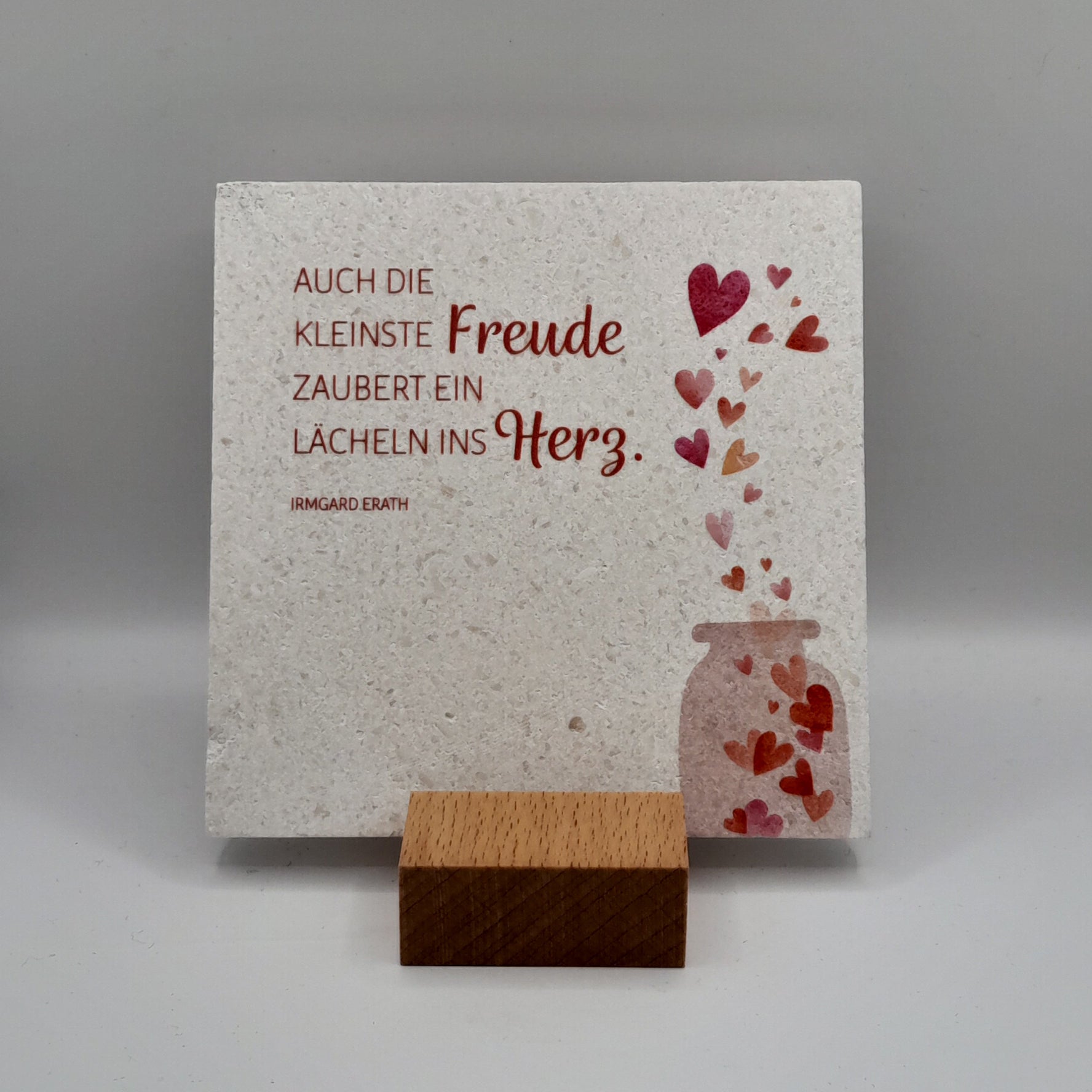 Natursteintafel "Die Freude"