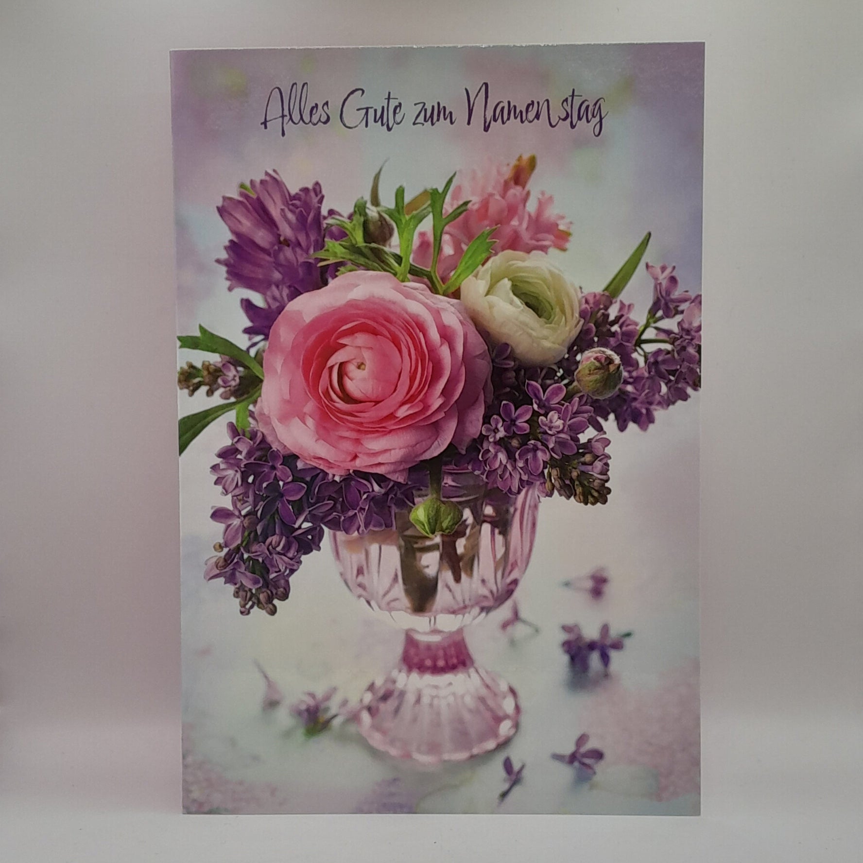 Billet zum Namenstag "Rosa Blumenstrauß"