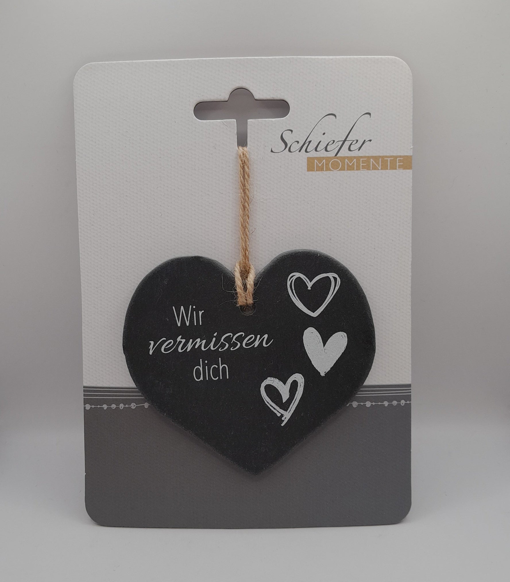 Herz-Schieferanhänger "Wir vermissen dich"