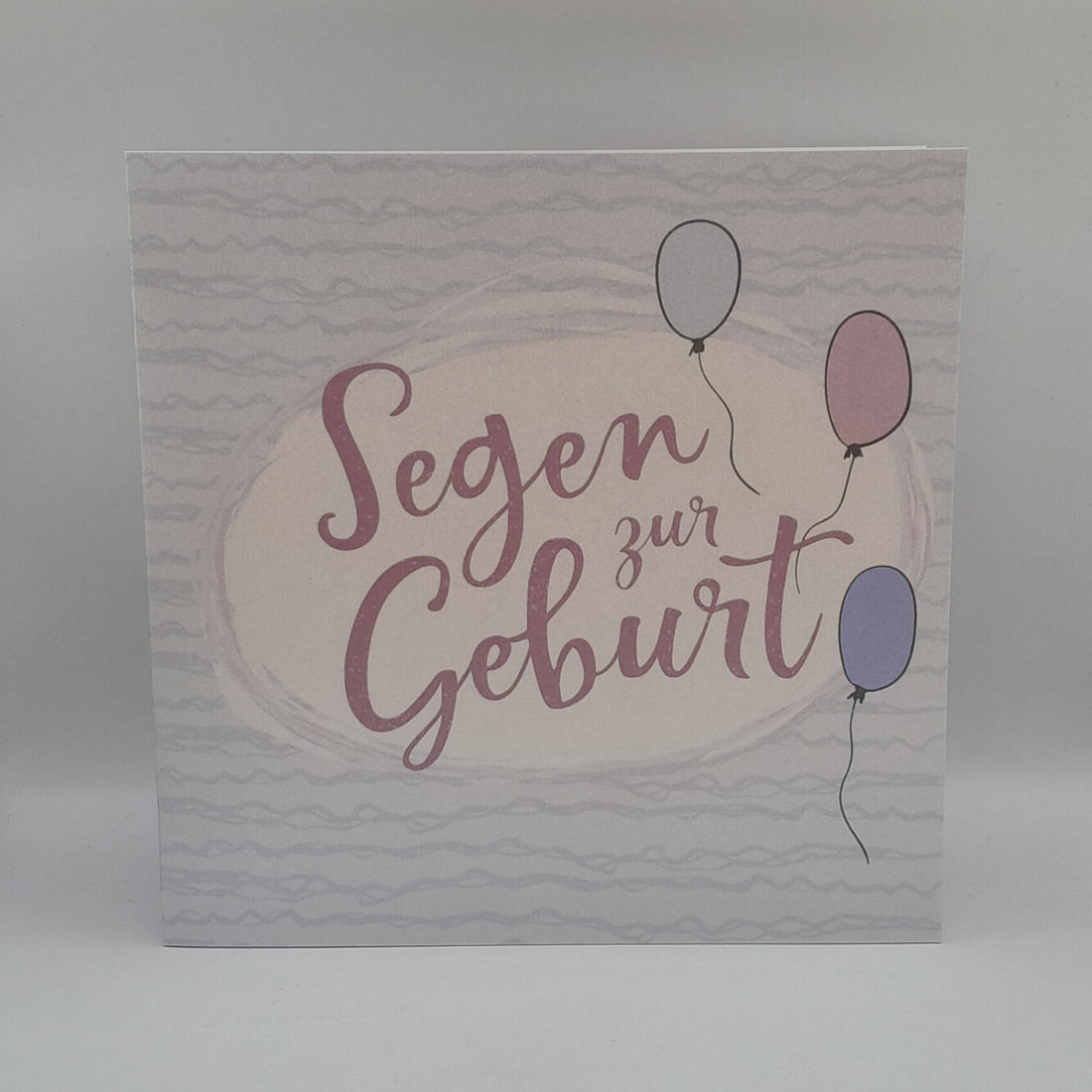 Billet zur Geburt "Luftballons lila"