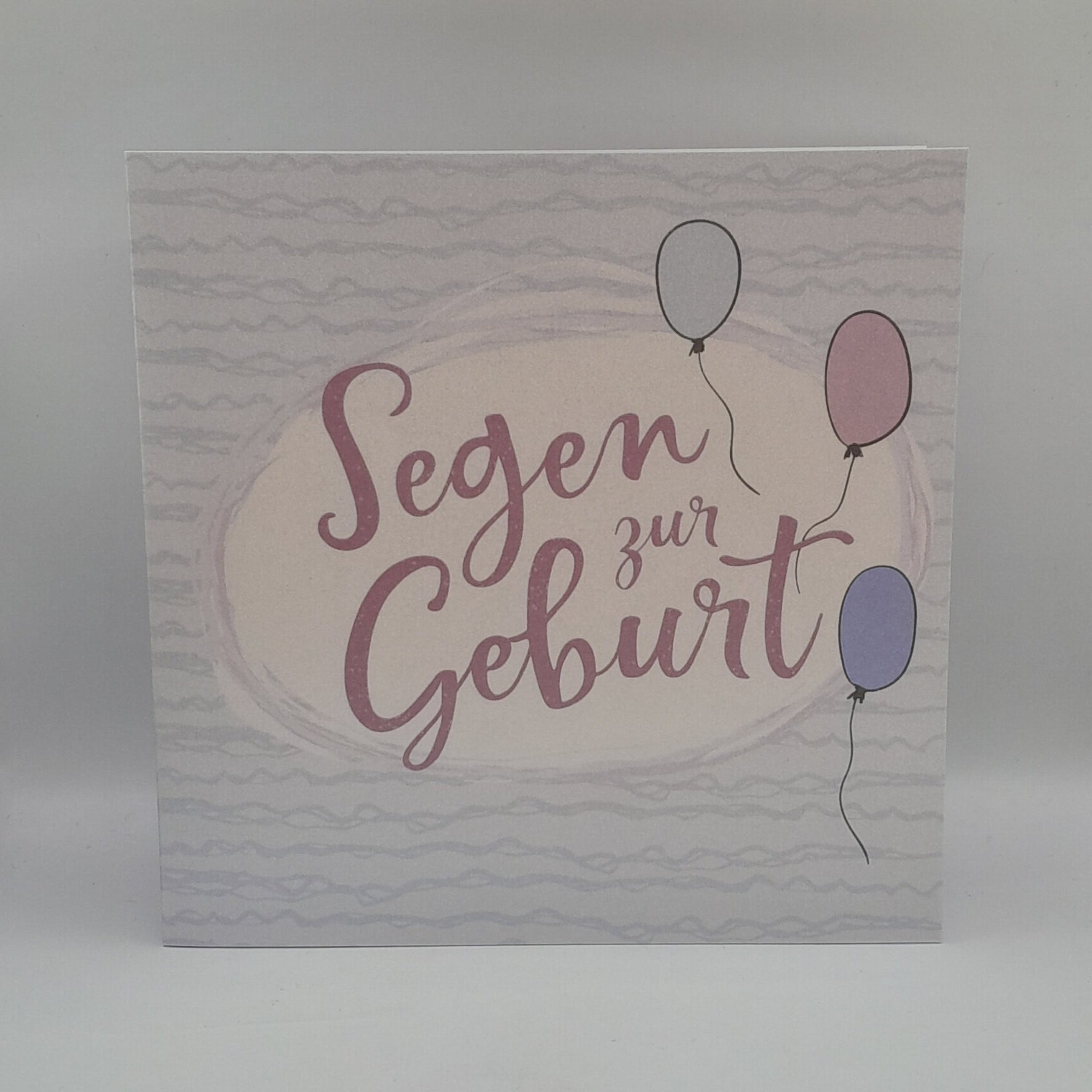 Billet zur Geburt "Luftballons lila"