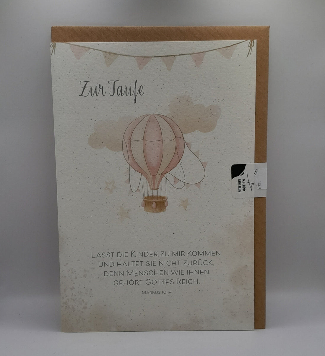 Billet zur Taufe "Ballon rosa"