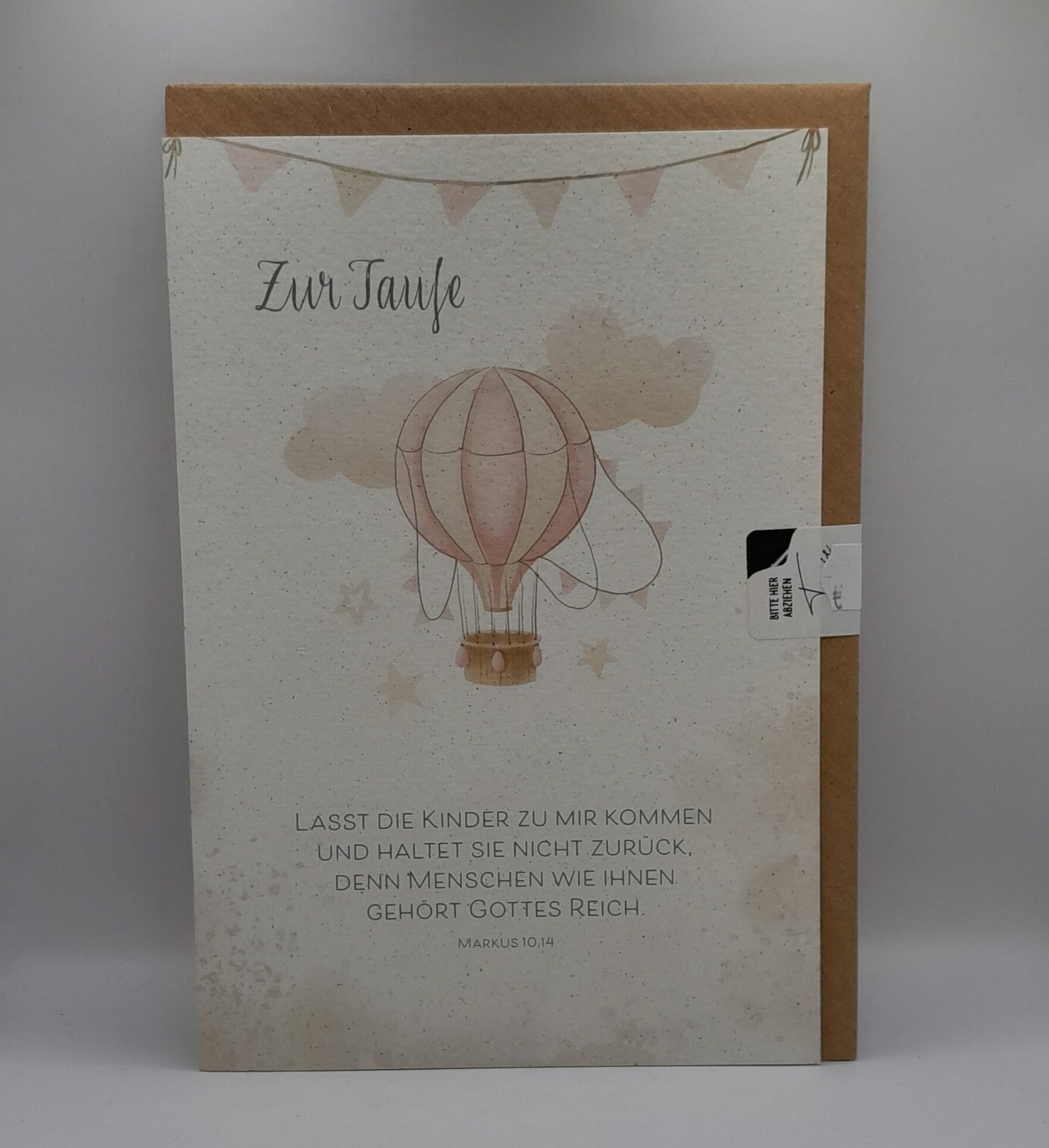 Billet zur Taufe "Ballon rosa"