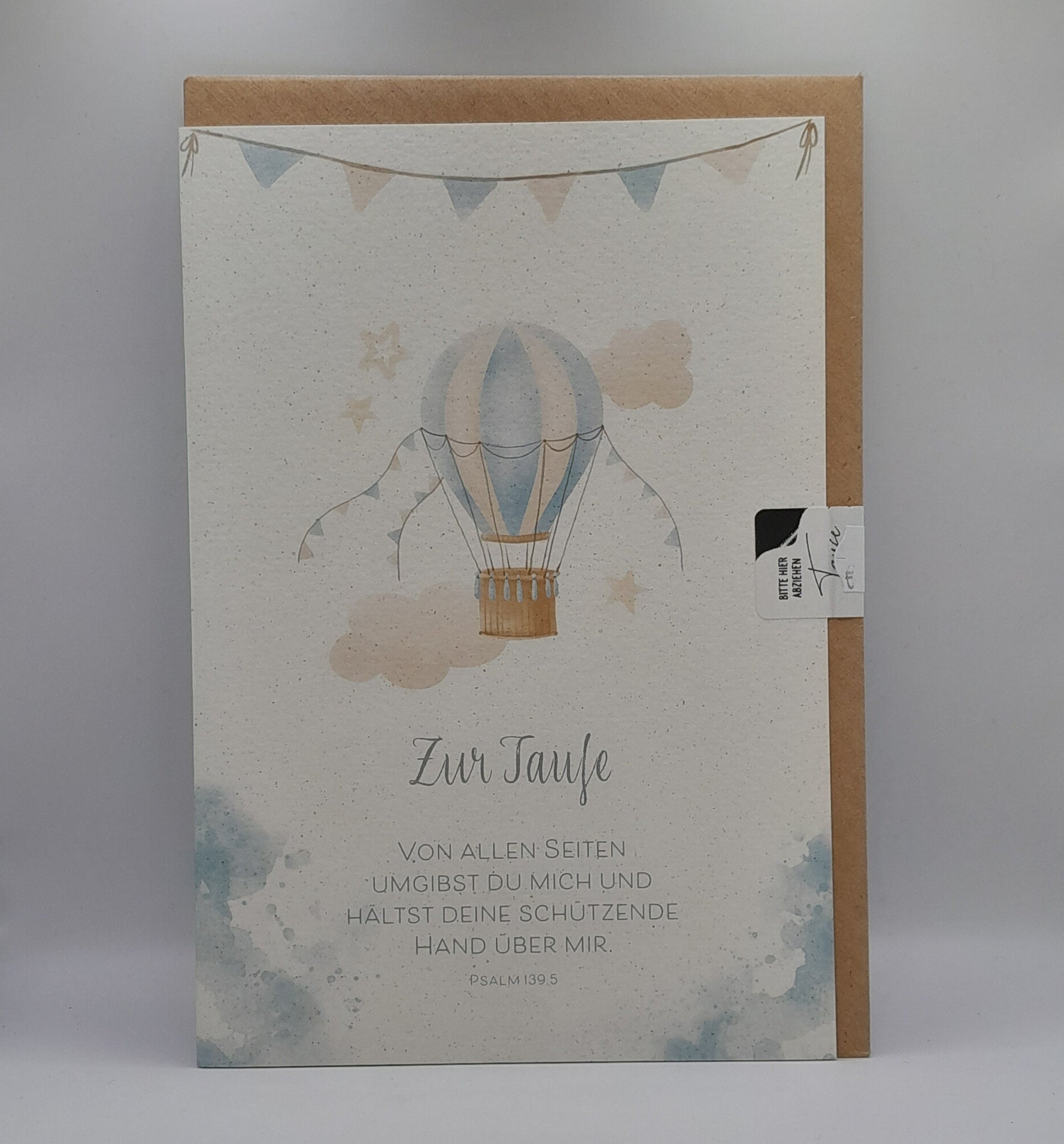 Billet zur Taufe "Ballon blau"