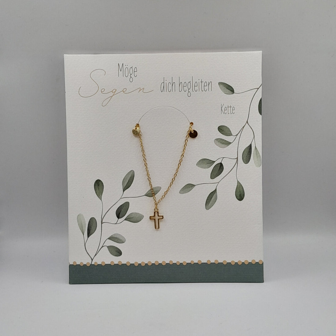 Halskette mit Kreuz, goldfarben