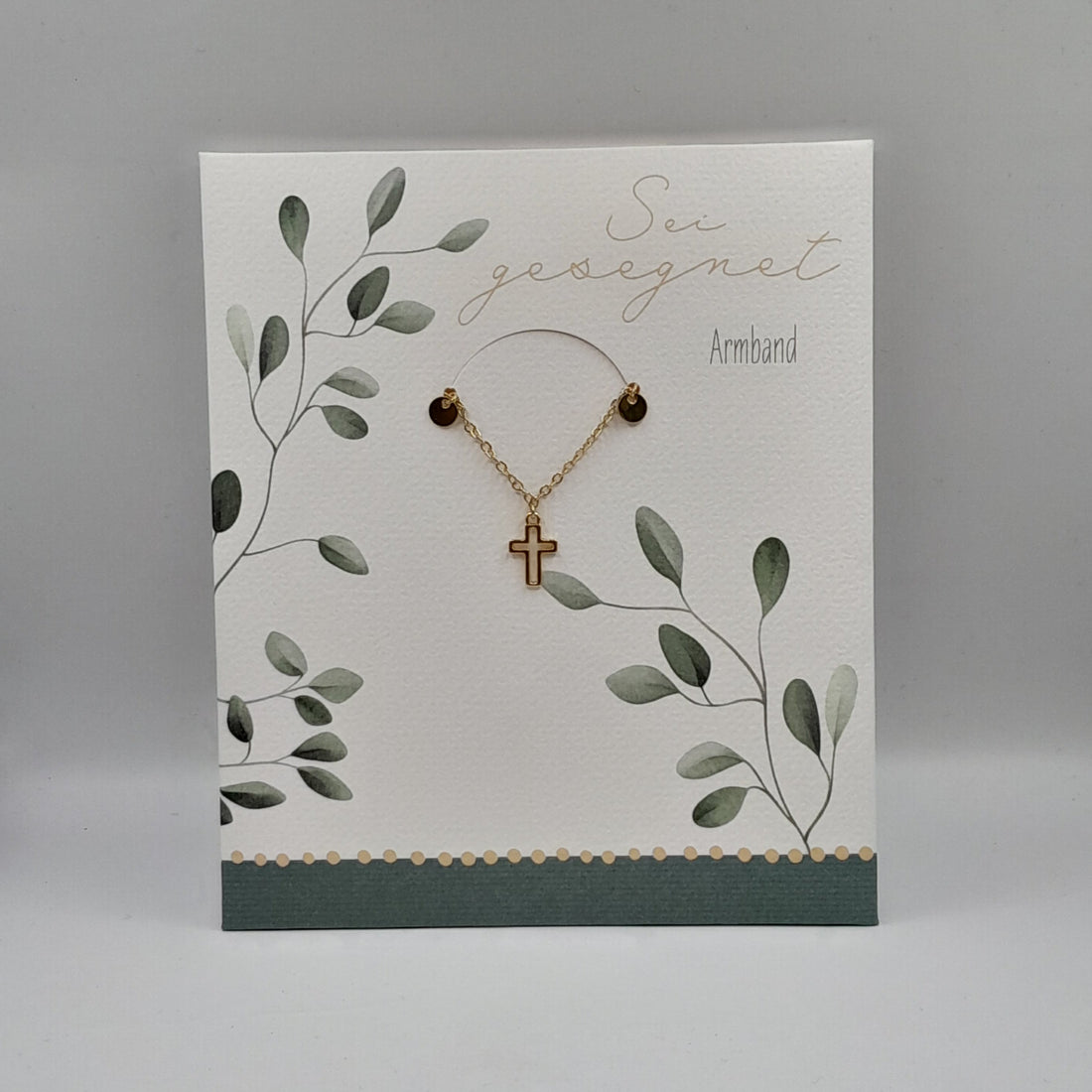 Armband mit Kreuz, goldfarben