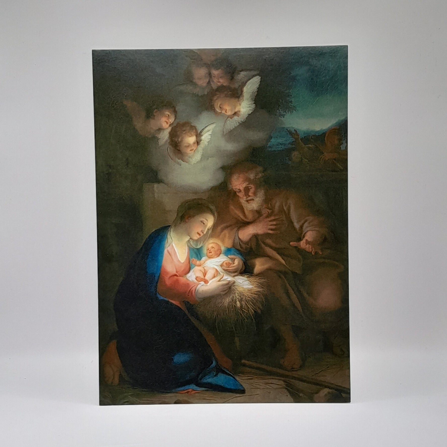 Postkarte zu Weihnachten "Geburt Christi"