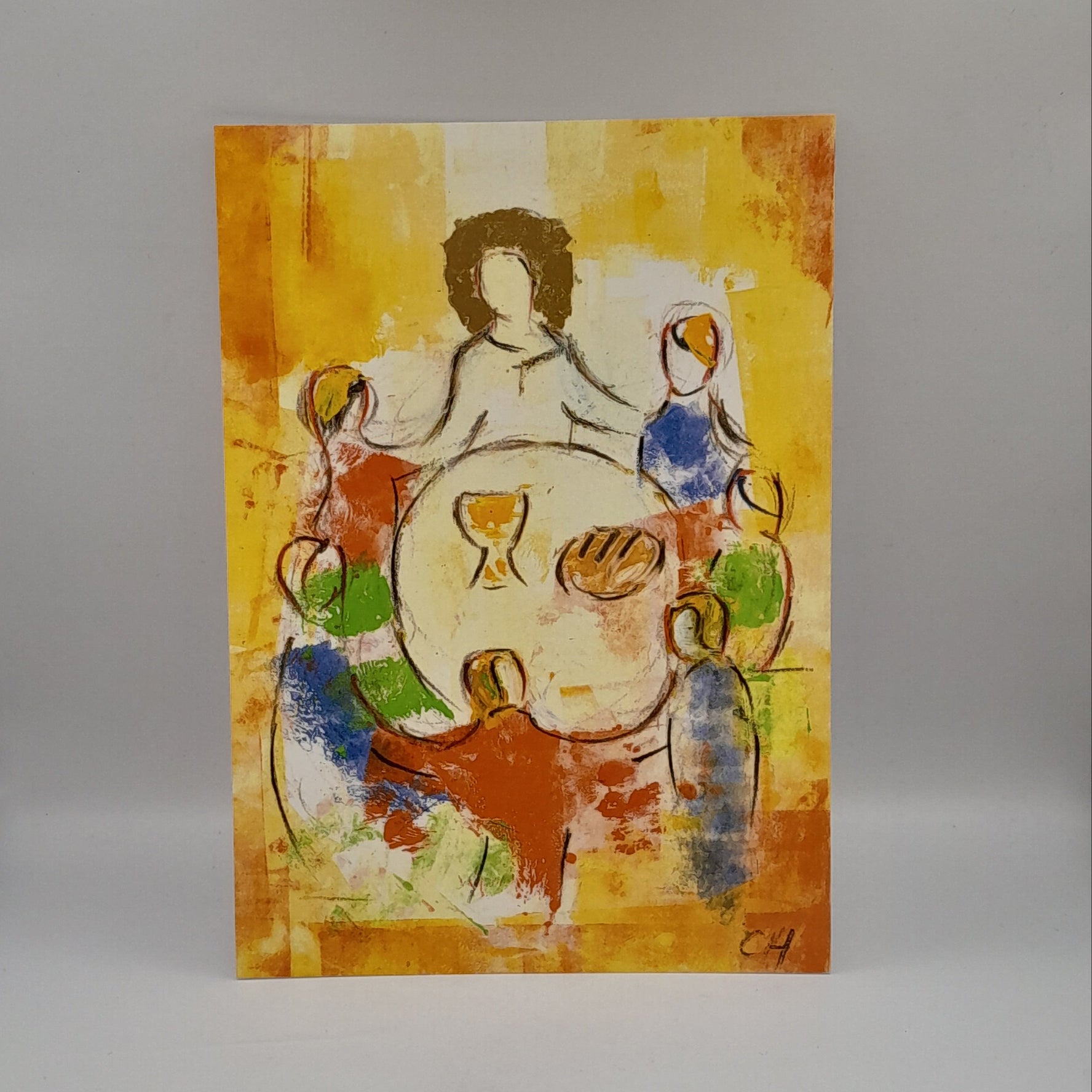 Postkarte zur Erstkommunion "Tisch"