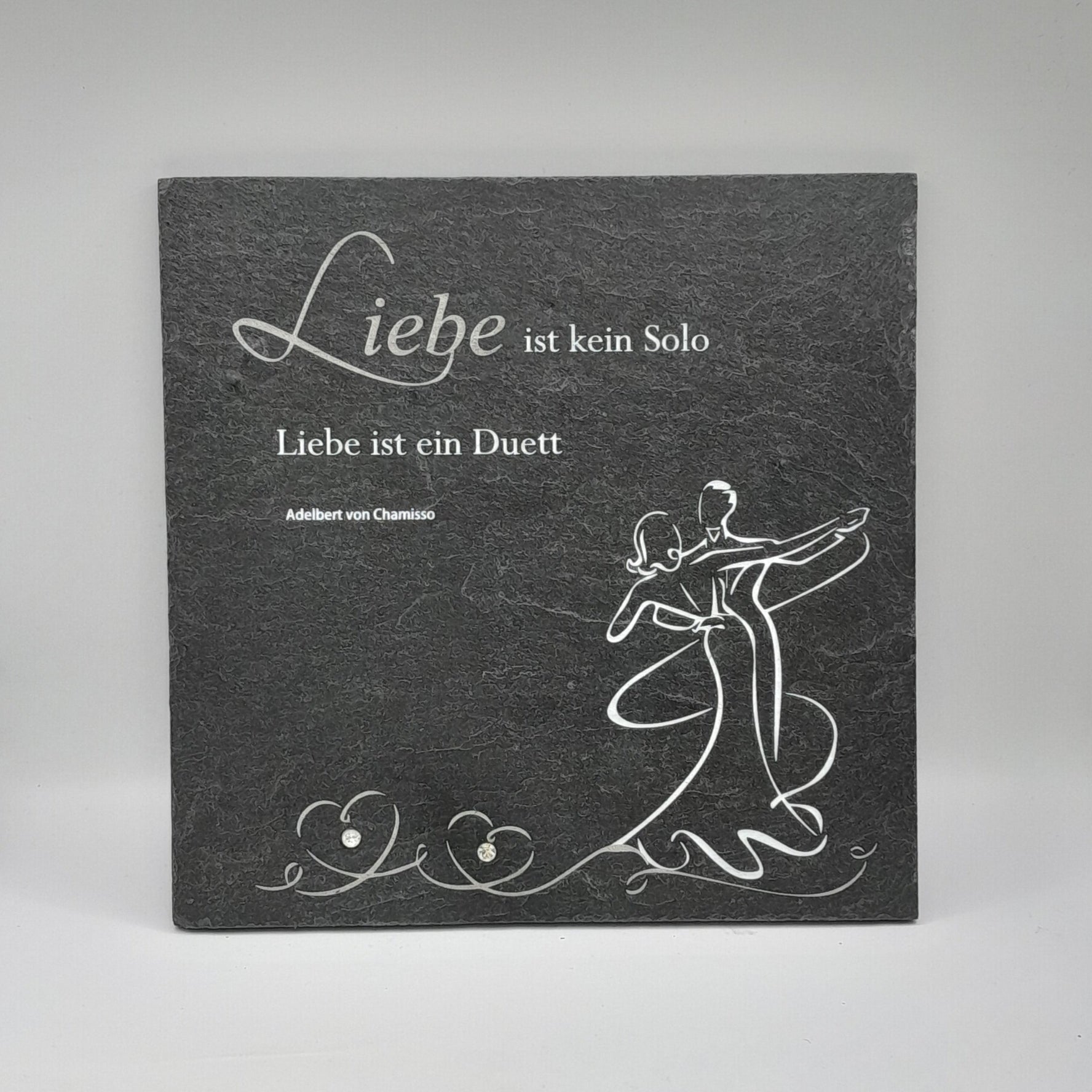 Schiefertafel "Liebe ist kein Solo"