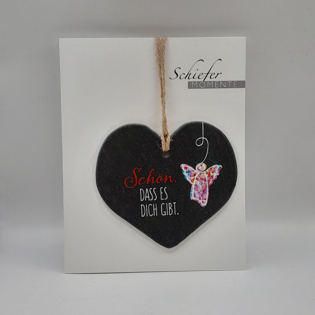 Herz-Schieferanhänger "Schön, dass es dich gibt"