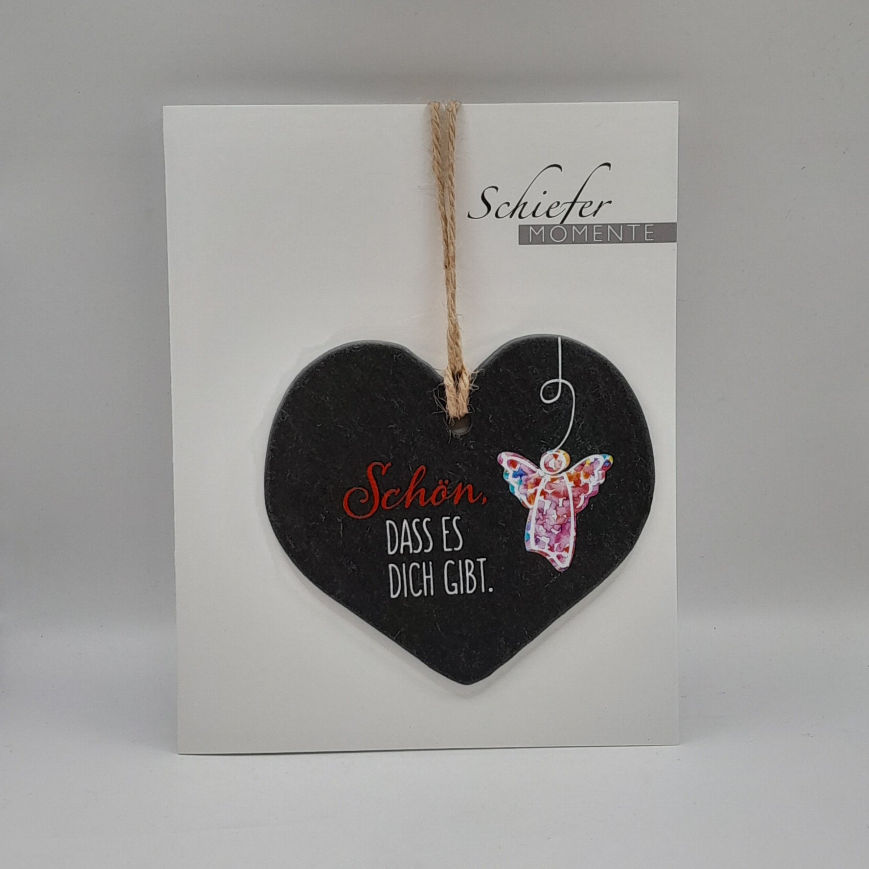Herz-Schieferanhänger "Schön, dass es dich gibt"