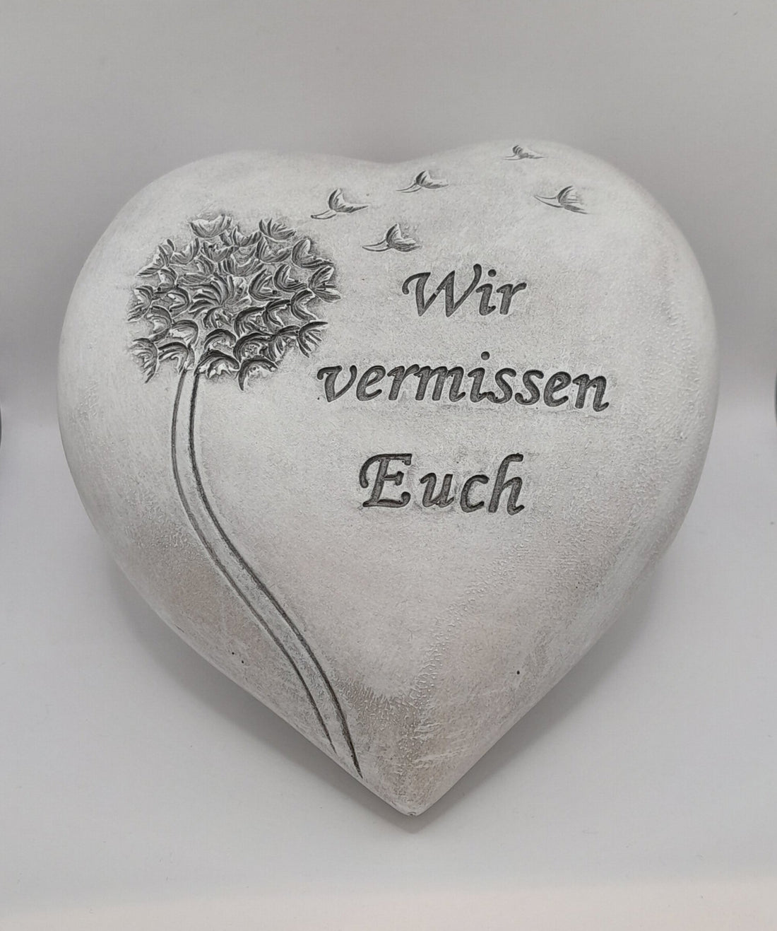 Herz mit Löwenzahn "Wir vermissen euch"