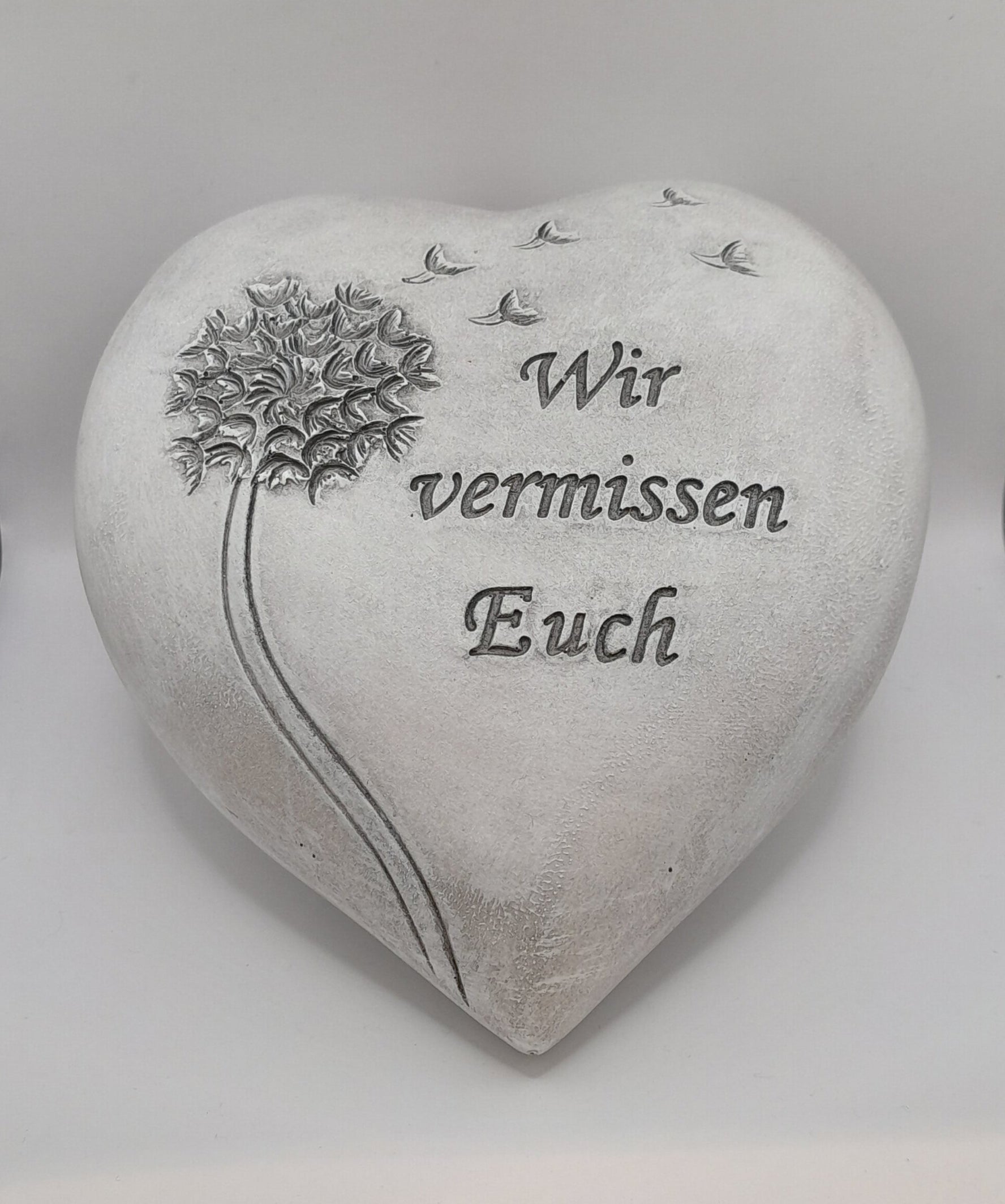 Herz mit Löwenzahn "Wir vermissen euch"