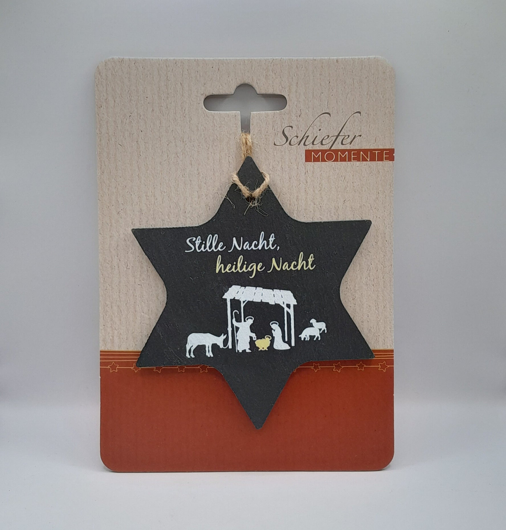 Schiefer-Stern zum Aufhängen "Stille Nacht"