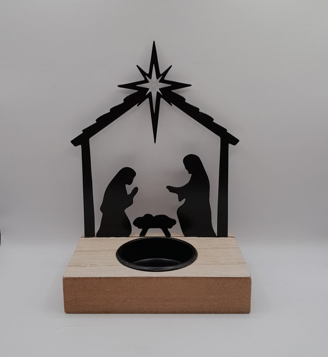 Teelichthalter "Krippe", schwarz