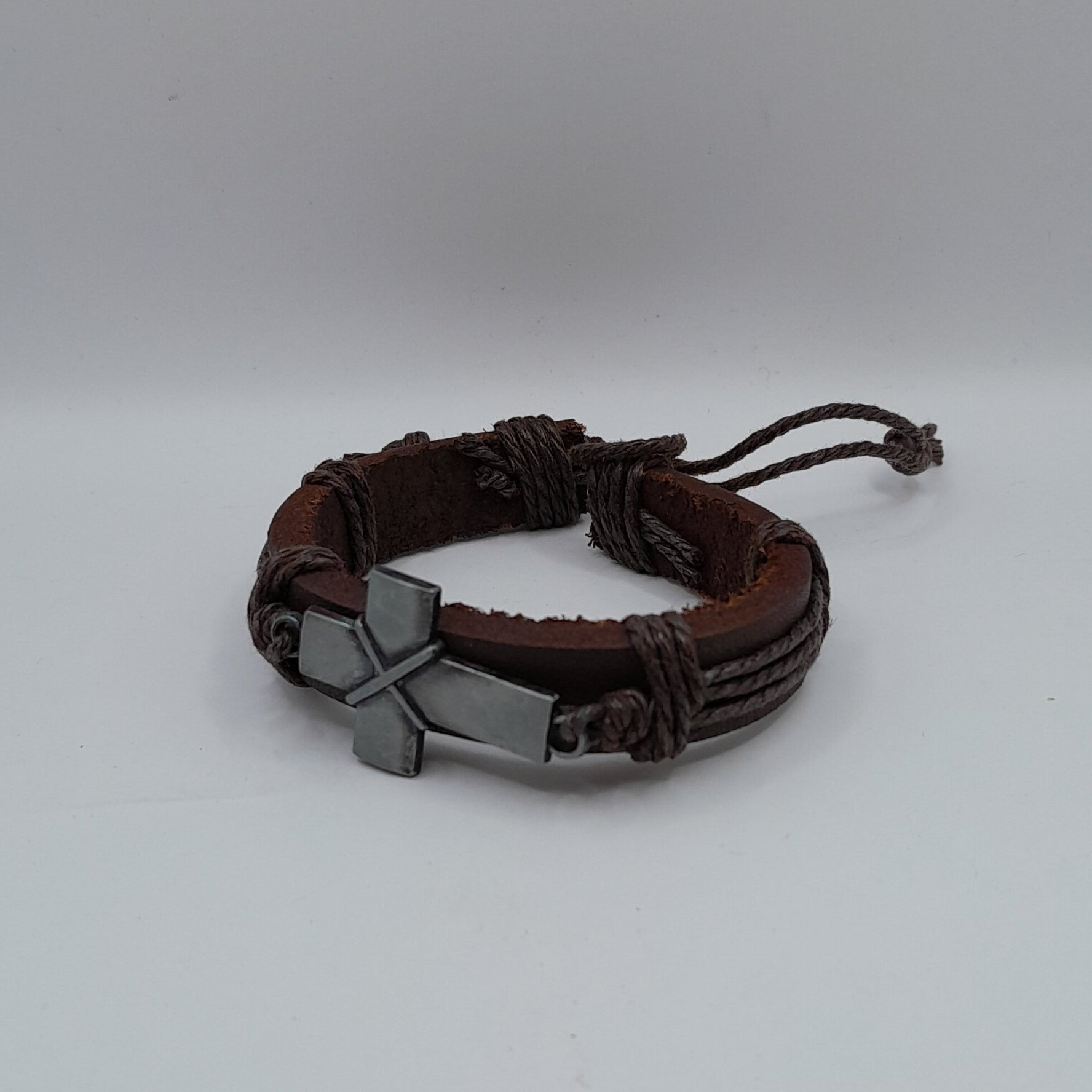 Leder-Armband braun "Kreuz"