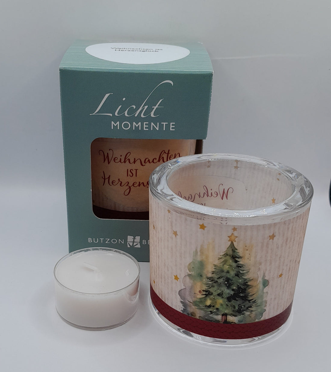 Lichtmomente Teelichthalter "Weihnachten ist Herzensglück"