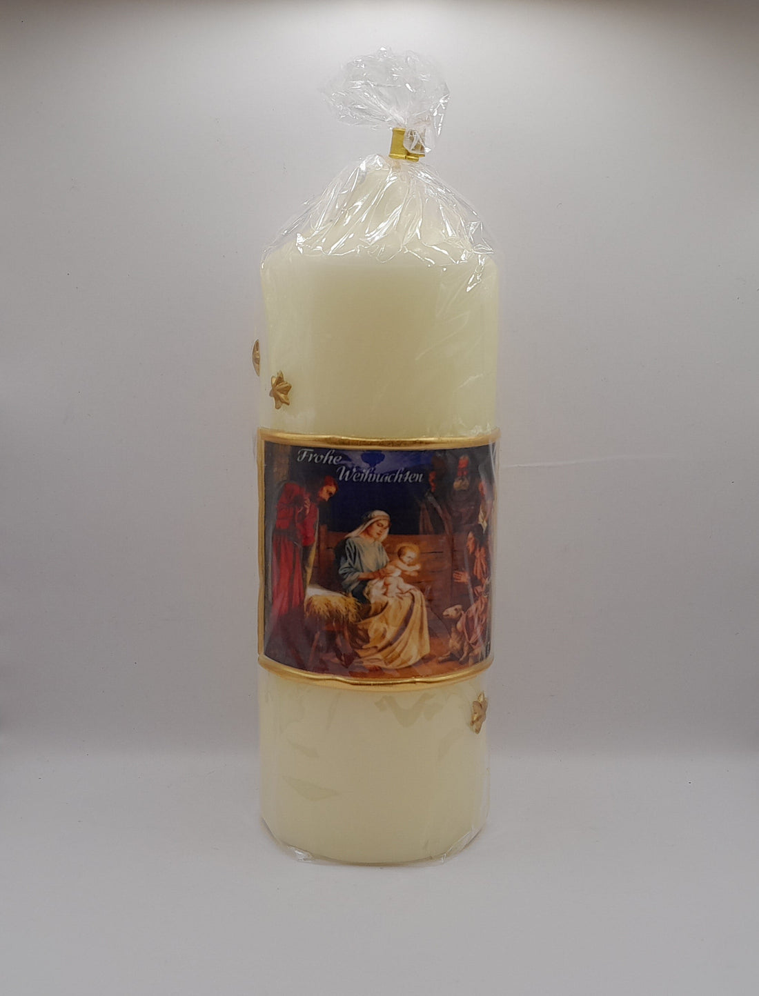 Weihnachtskerze mit Stern "Heilige Familie"