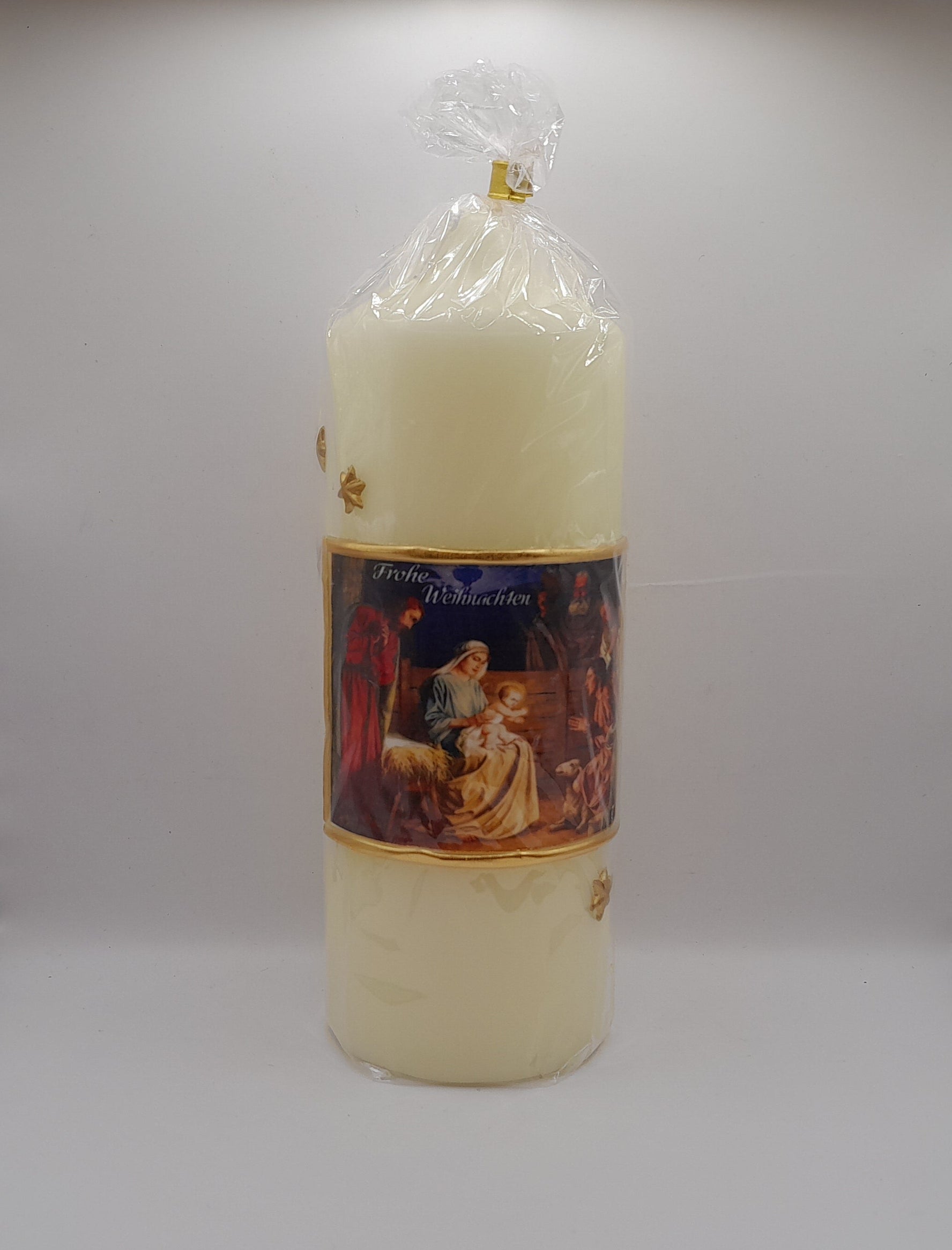 Weihnachtskerze mit Stern "Heilige Familie"