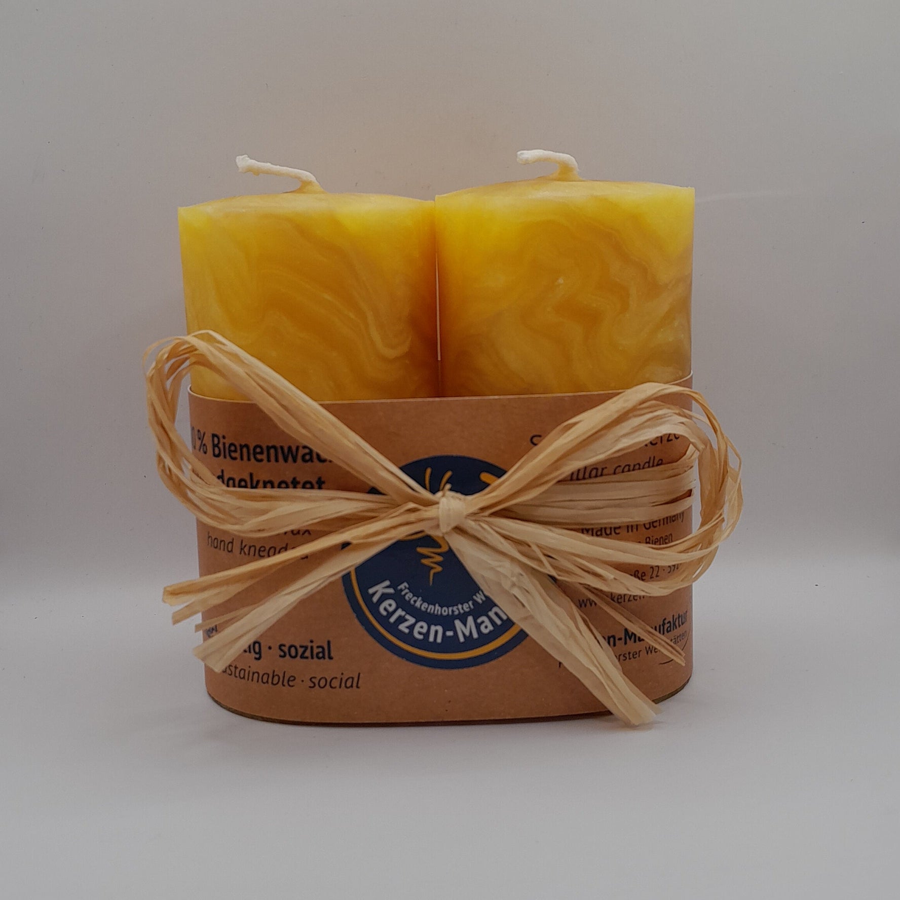Bienenwachs-Stumpen 2er-Set groß