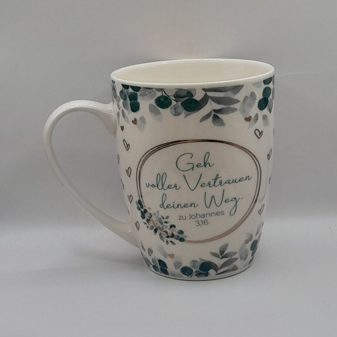 Porzellantasse "Gewollt, gehalten, geliebt"