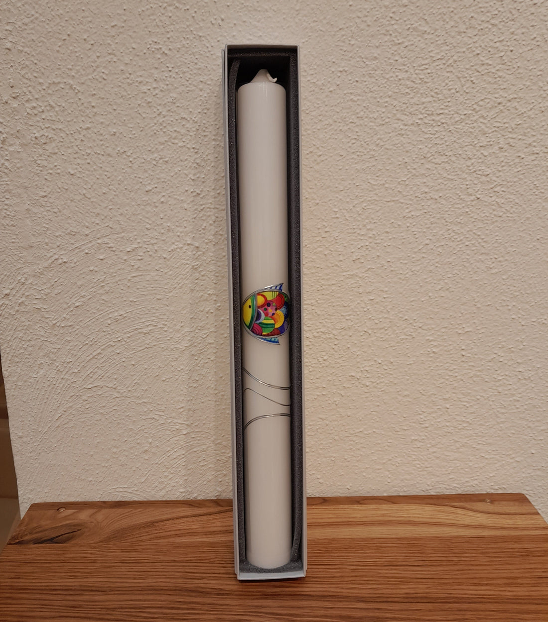 Taufkerze / Kommunionkerze "Regenbogenfisch"