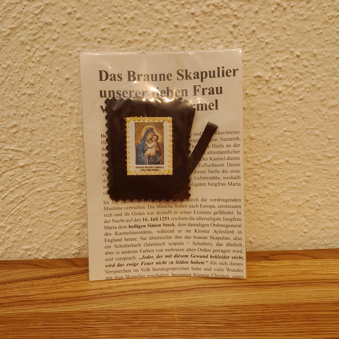 . Das Braune Skapulier (mit Erklärungstext)