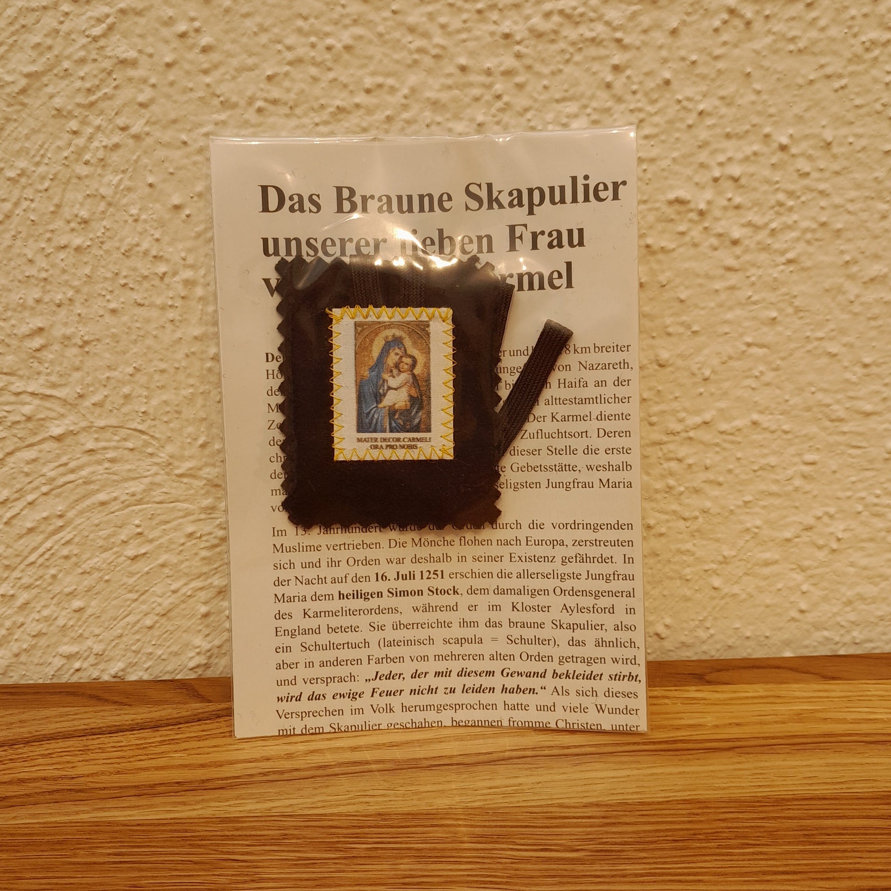 . Das Braune Skapulier (mit Erklärungstext)