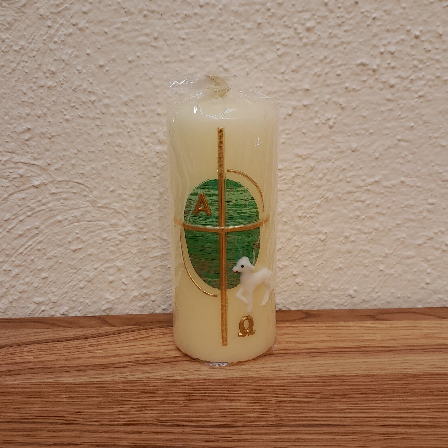 Osterkerze Lamm grün