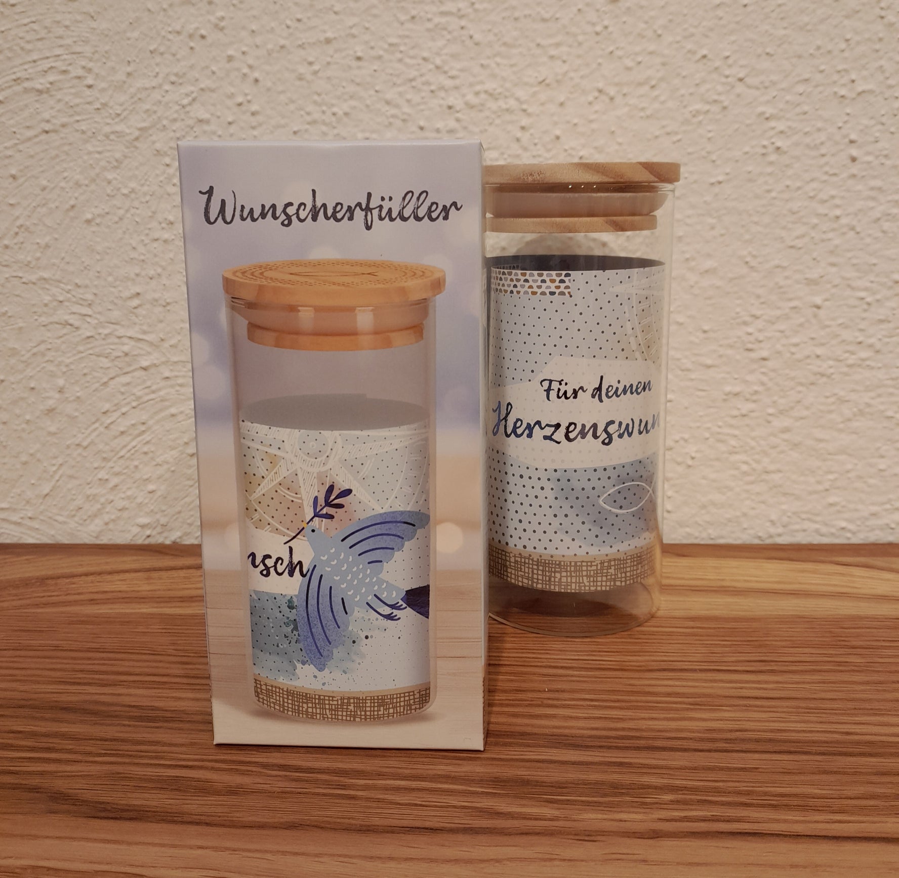 Wunscherfüller zur Firmung, Glas mit Holzdeckel