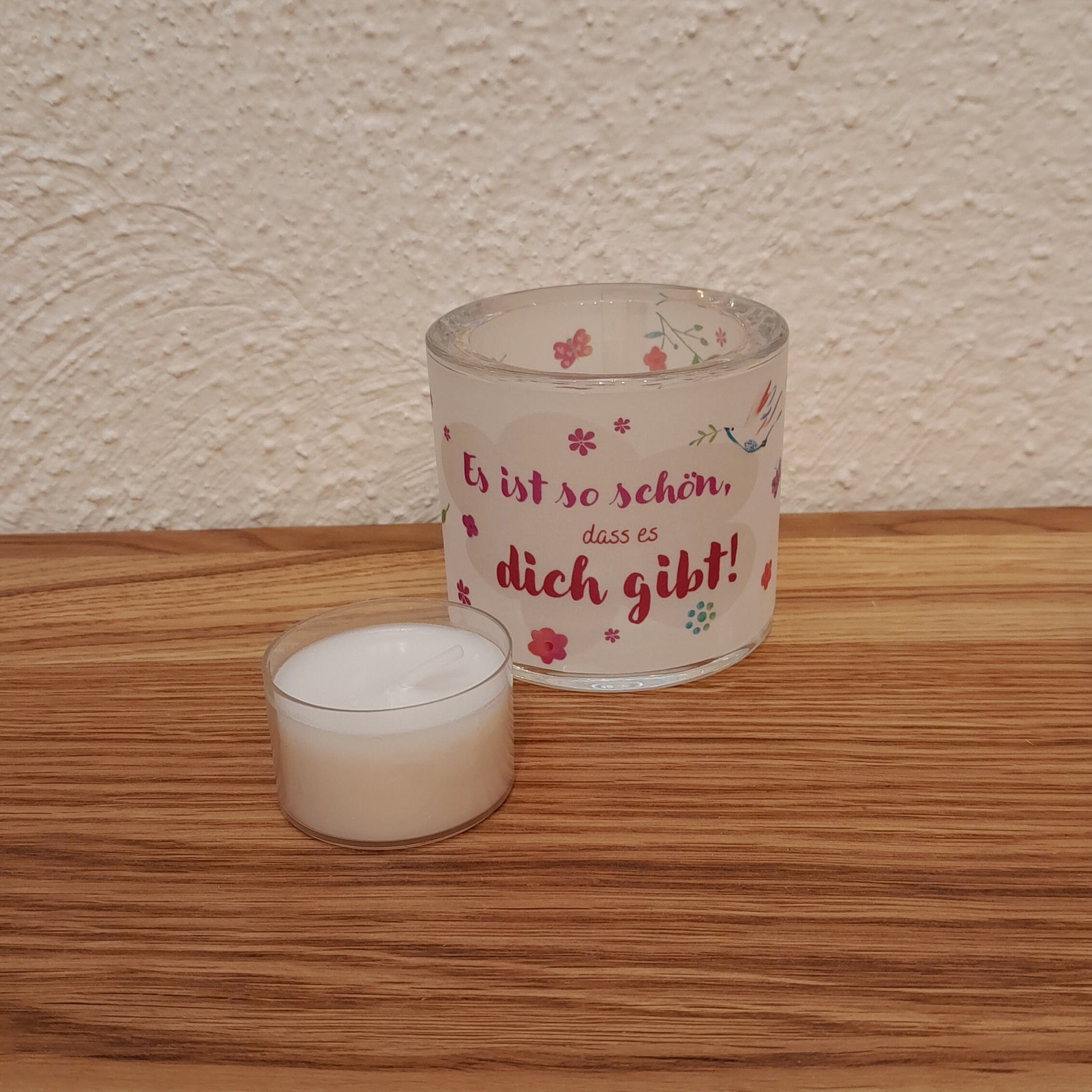 Lichtmoment Teelichthalter "Es ist so schön, dass es dich gibt"