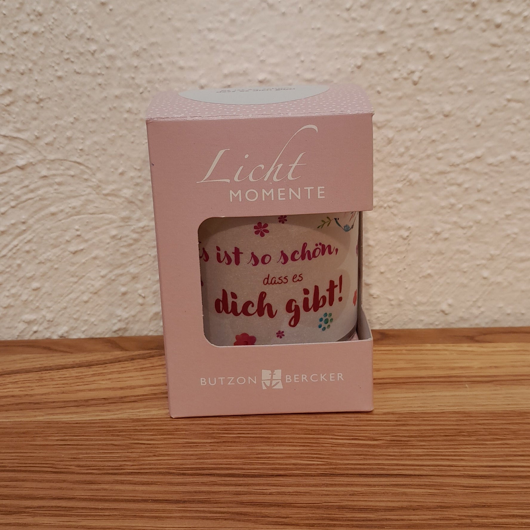 Lichtmoment Teelichthalter "Es ist so schön, dass es dich gibt"