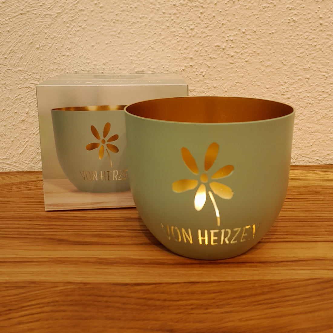 Metallwindlicht "Von Herzen"