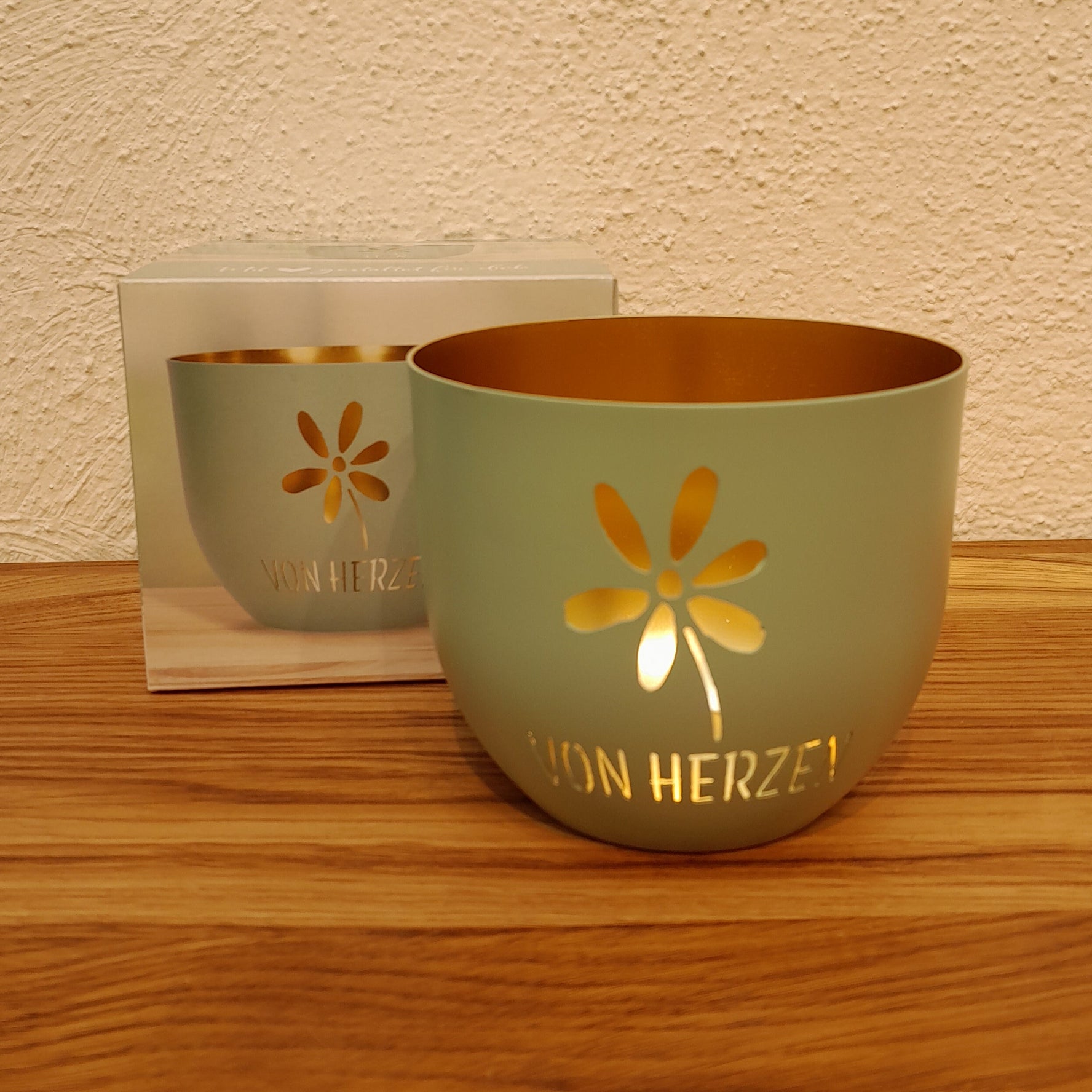Metallwindlicht "Von Herzen"