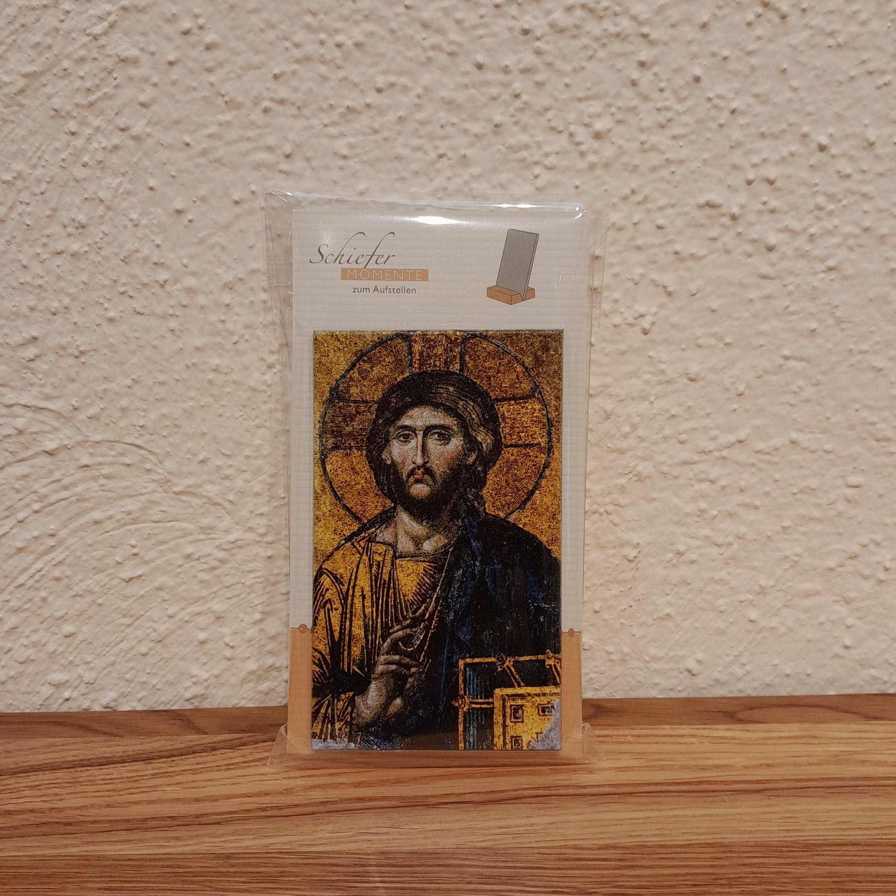 Schiefertafel "Christus" mit Holzsockel