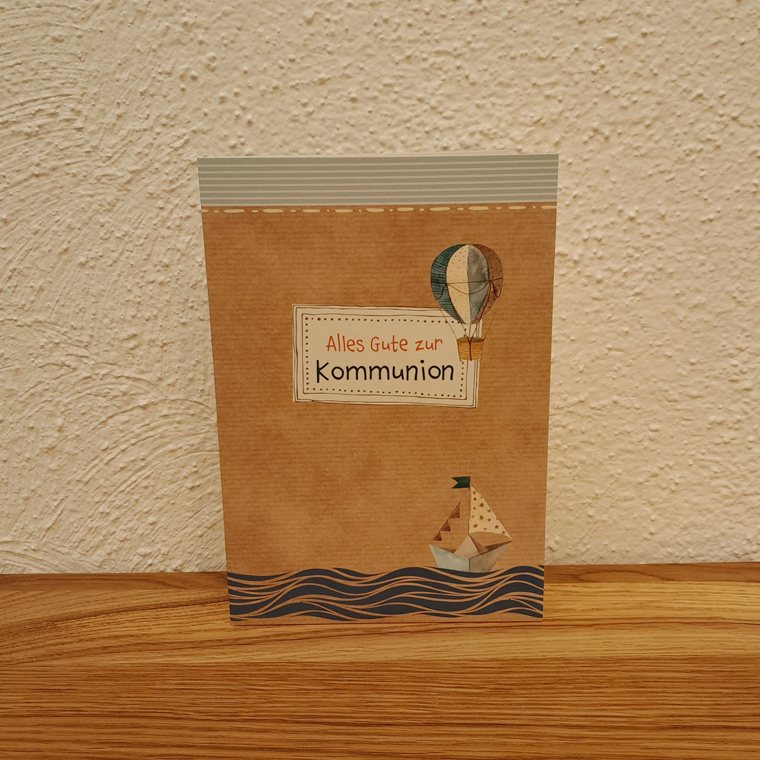 Billet zur Erstkommunion "Schiff und Ballon"